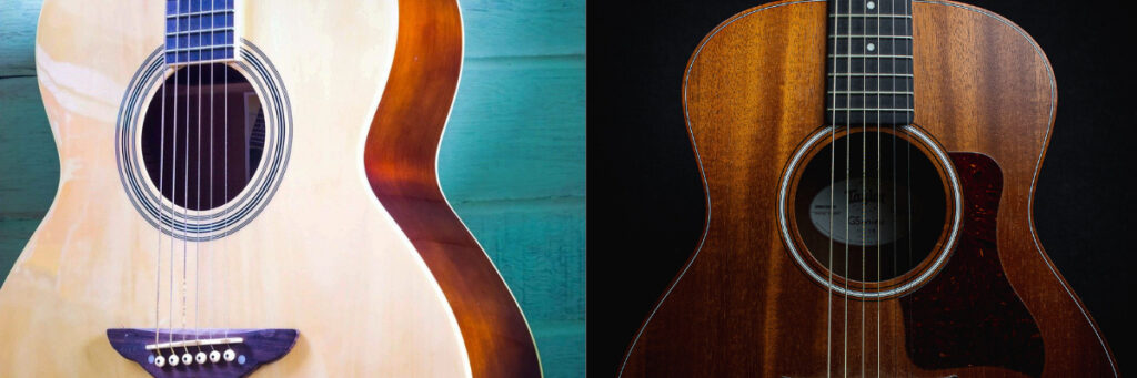 So Sánh Gỗ Dành Cho Guitar Acoustic Spruce Và Mahogany
