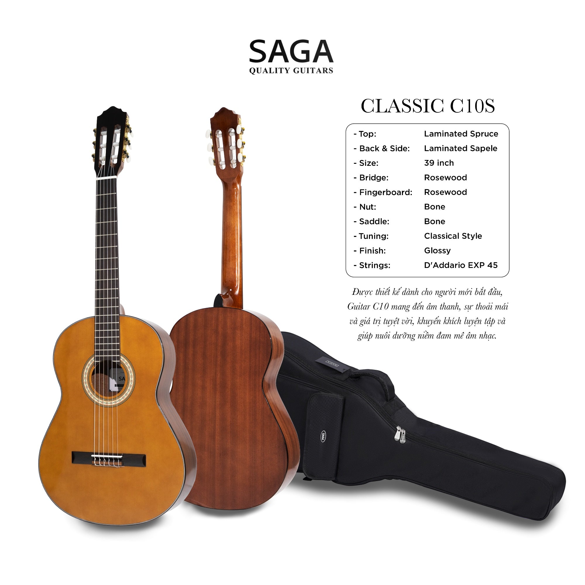 Đàn Guitar Classic Saga C10S