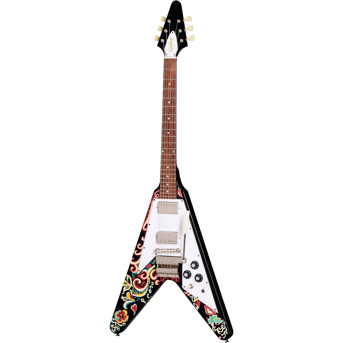Đàn Guitar Điện Epiphone Inspired By Gibson Custom Jimi Hendrix "Love Drops" Flying V Artist - Ebony