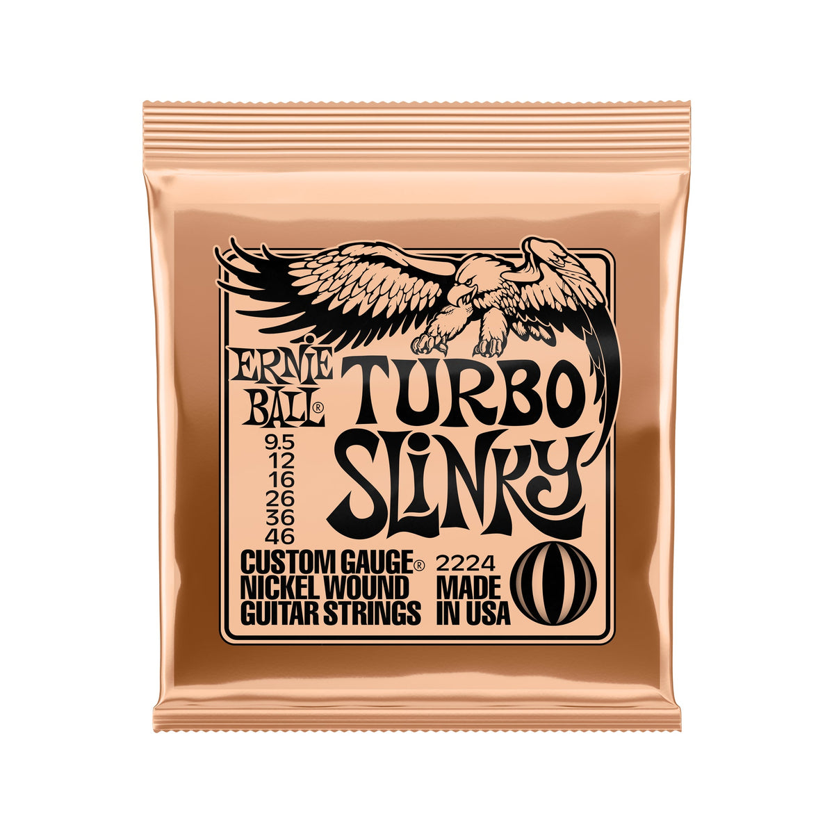 Dây Đàn Guitar Điện Ernie Ball Turbo Slinky Nickel Wound, 9.5-46