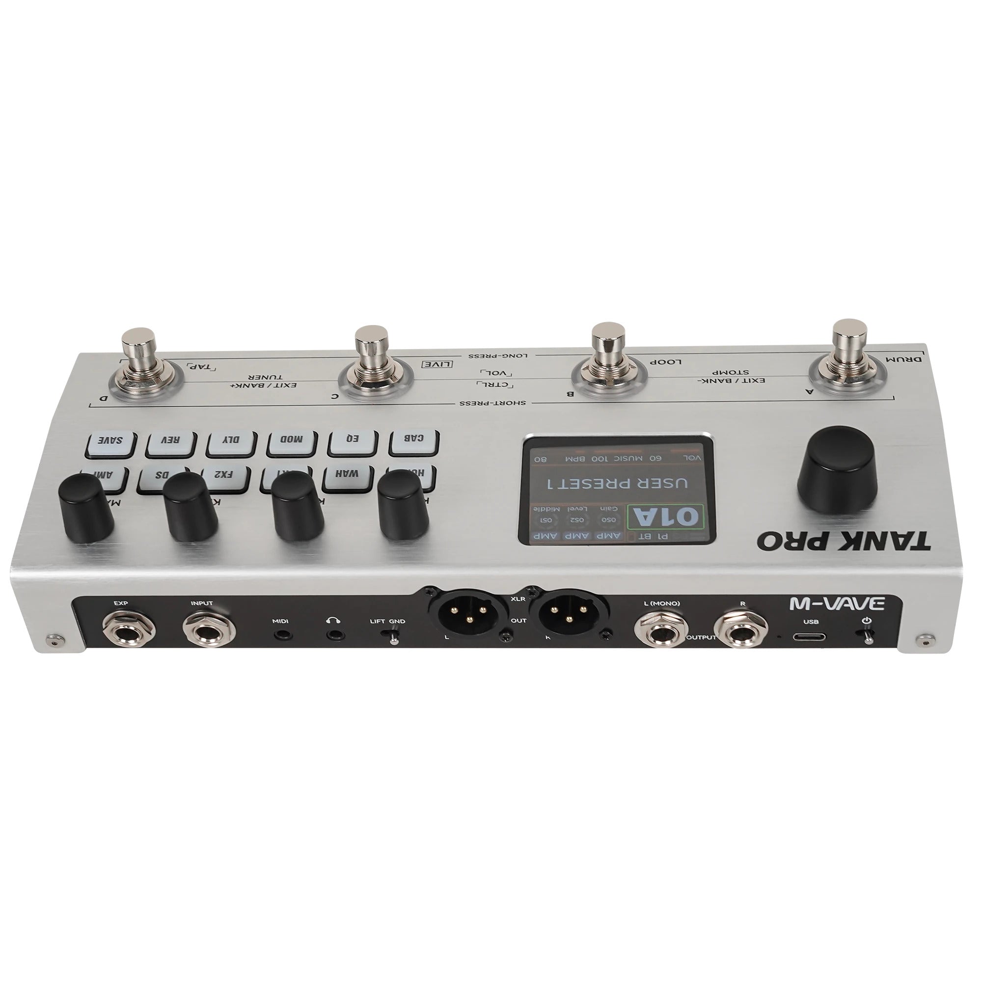 Pedal Guitar Multi Effect M-Vave Tank Pro