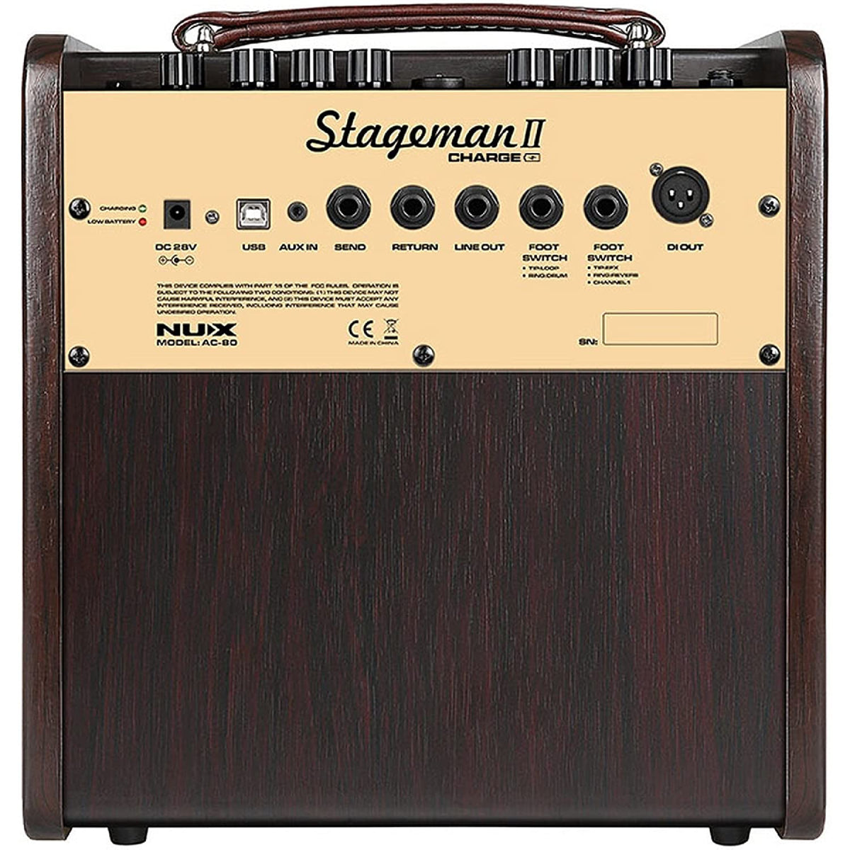 Amplifier Acoustic Guitar Nux AC-80 Stageman II Charge-Mai Nguyên Music