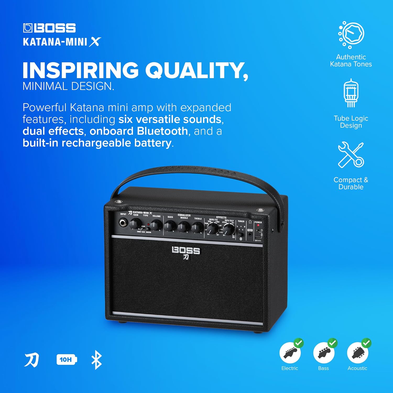 Amplifier Guitar Boss Katana Mini X 10-watt - Combo-Mai Nguyên Music