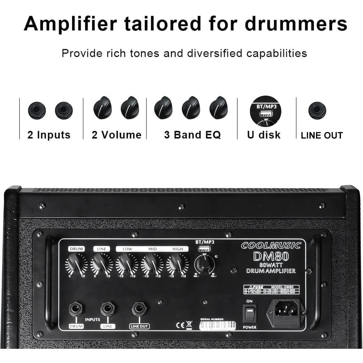 Amplifier Trống Điện Coolmusic DM-80-Mai Nguyên Music