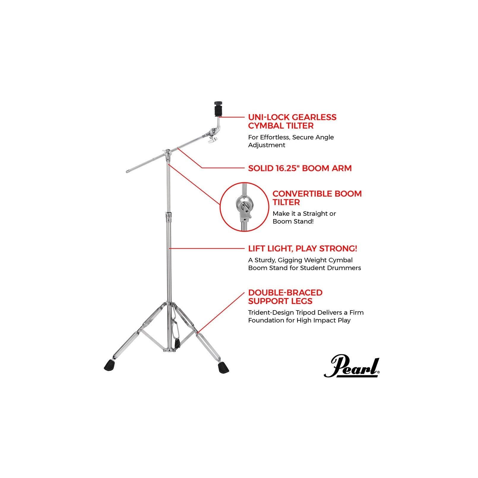 Chân Boom Cymbal Pearl BC820-Mai Nguyên Music