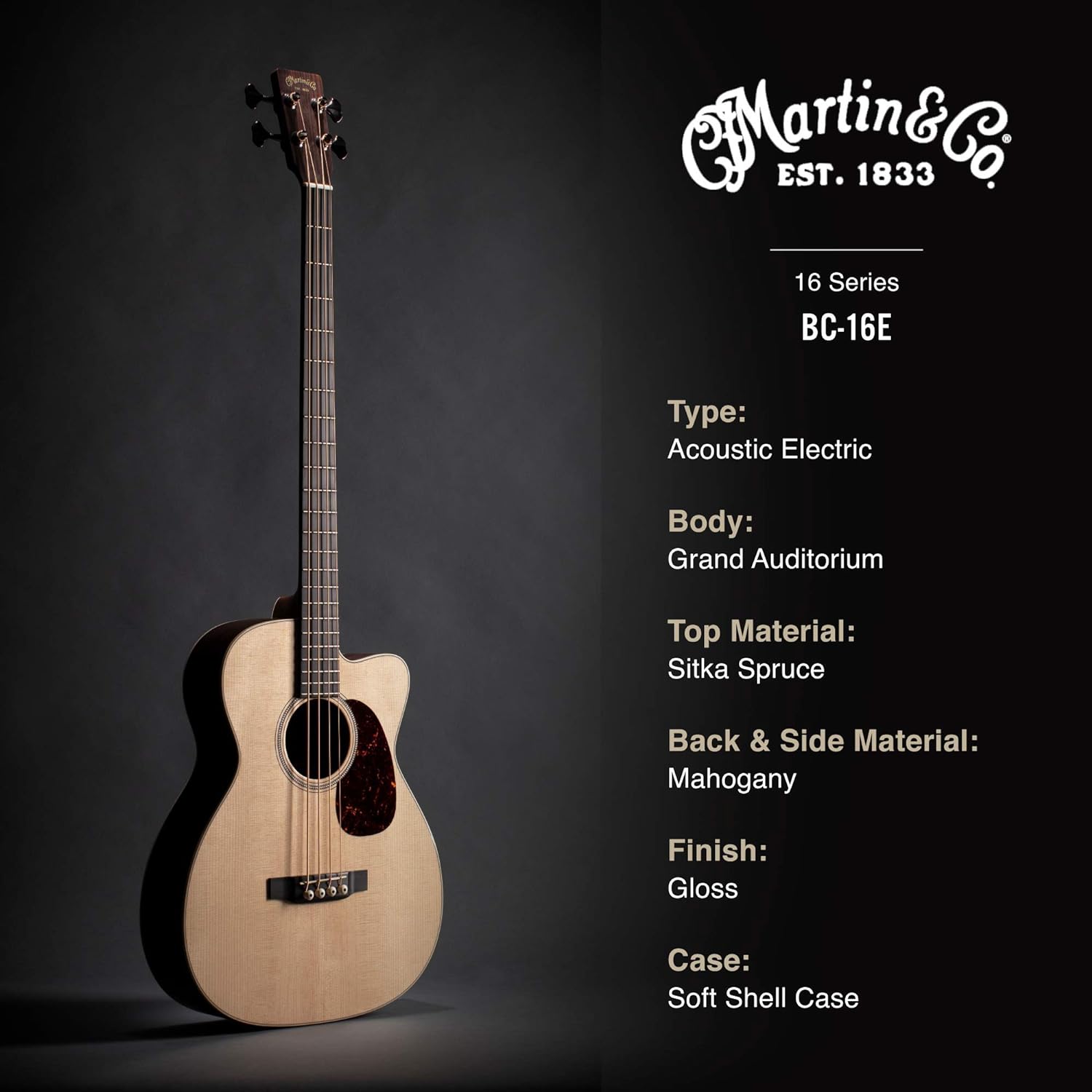 Đàn Guitar Acoustic Bass Martin BC-16E Road Series w/Softshell Case-Mai Nguyên Music