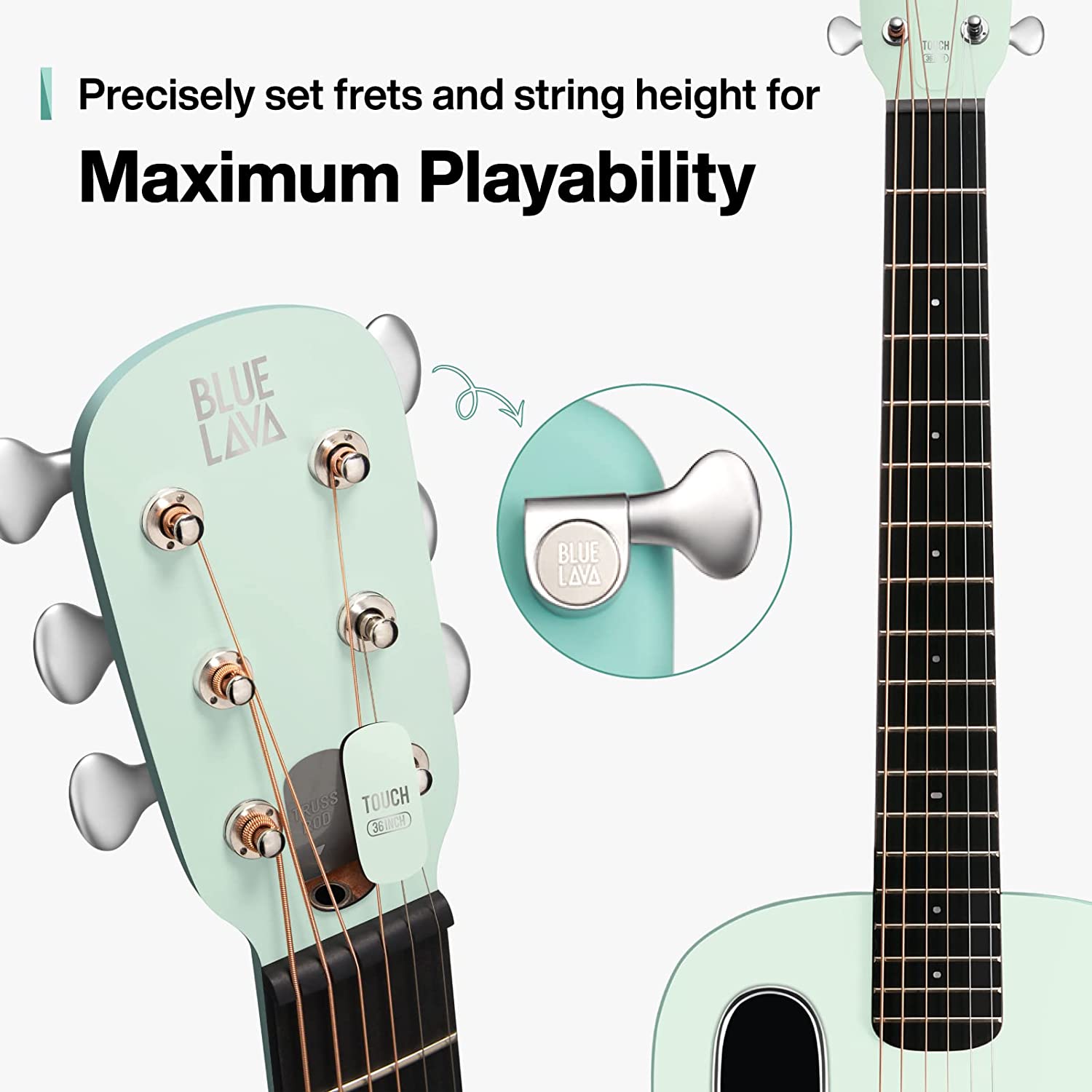 Đàn Guitar Acoustic BLUE LAVA Touch Size 36", Aqua/Mint Green-Mai Nguyên Music