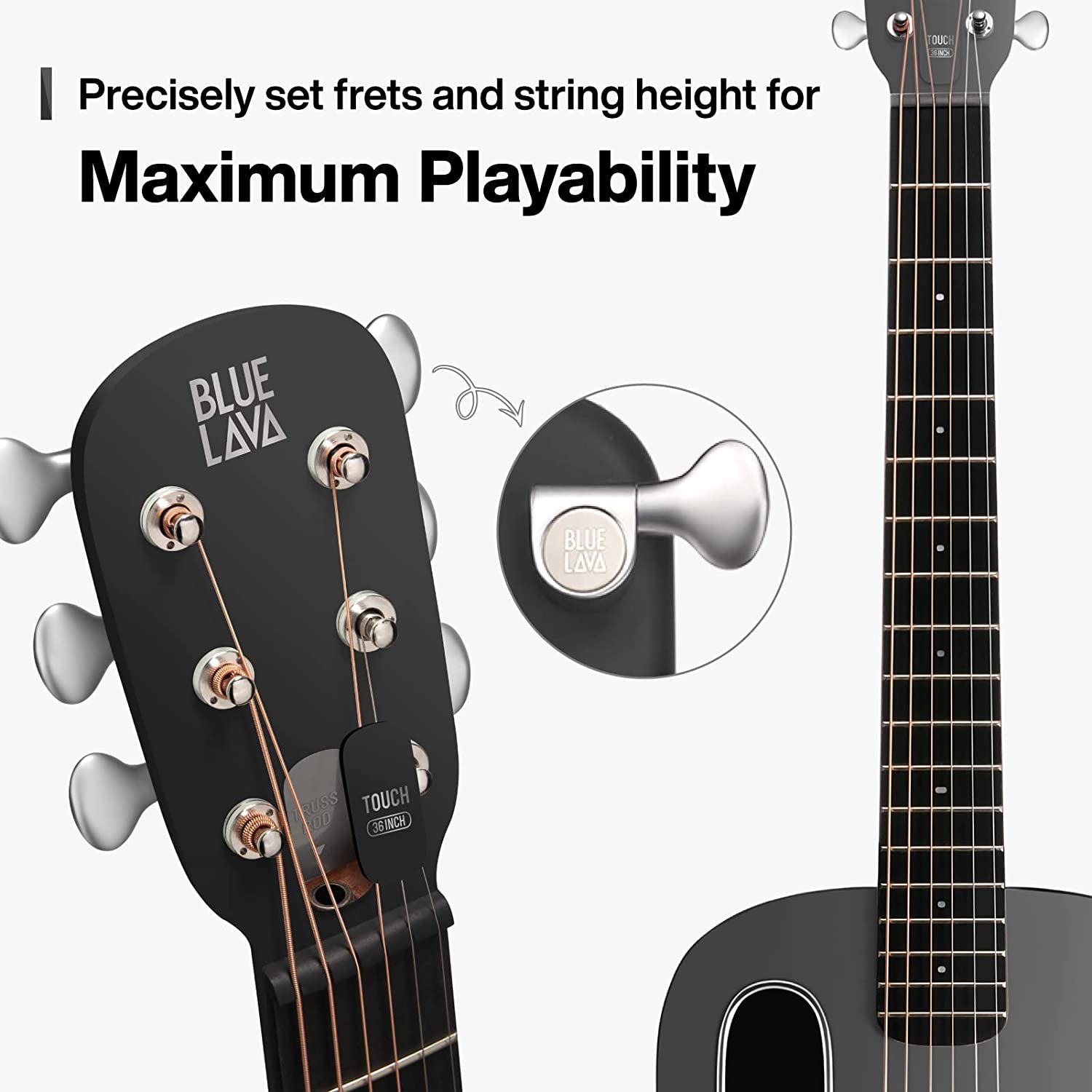 Đàn Guitar Acoustic BLUE LAVA Touch Size 36", Midnight Black-Mai Nguyên Music