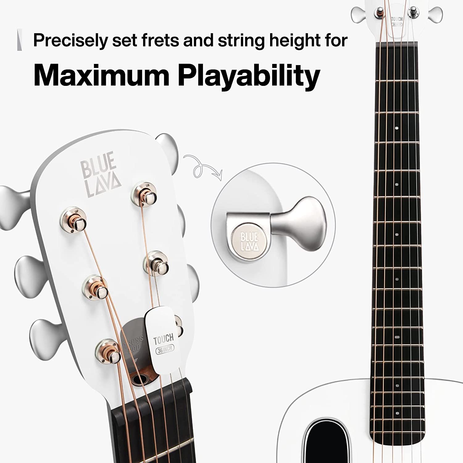 Đàn Guitar Acoustic BLUE LAVA Touch Size 36", Sail White-Mai Nguyên Music