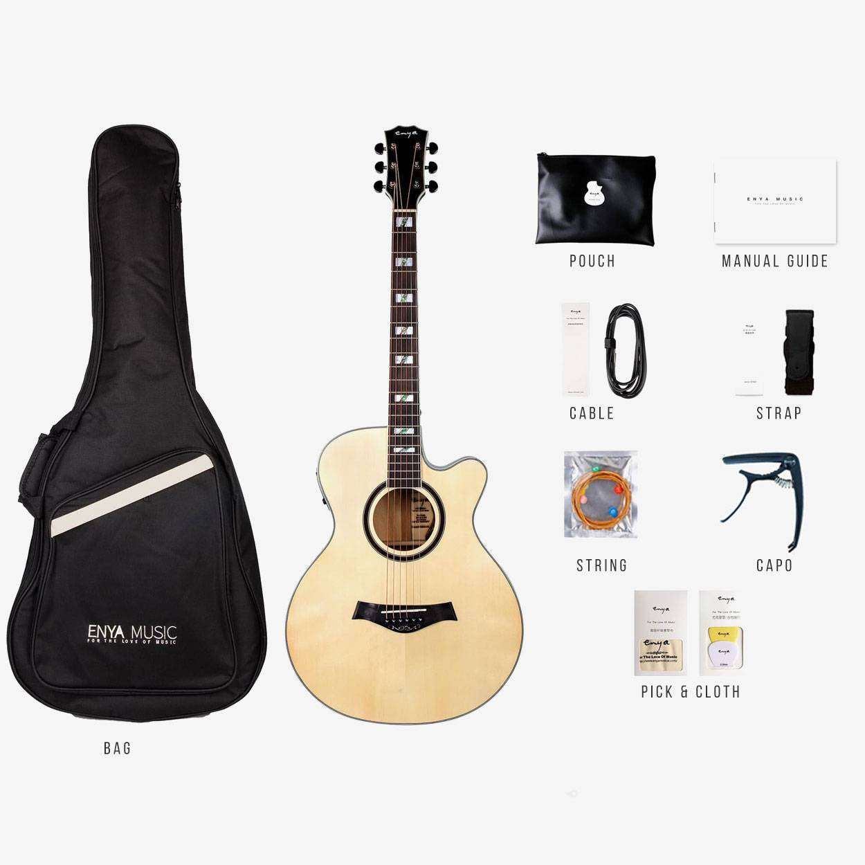 Đàn Guitar Acoustic Enya EF-18 EQ - Size 41"-Mai Nguyên Music
