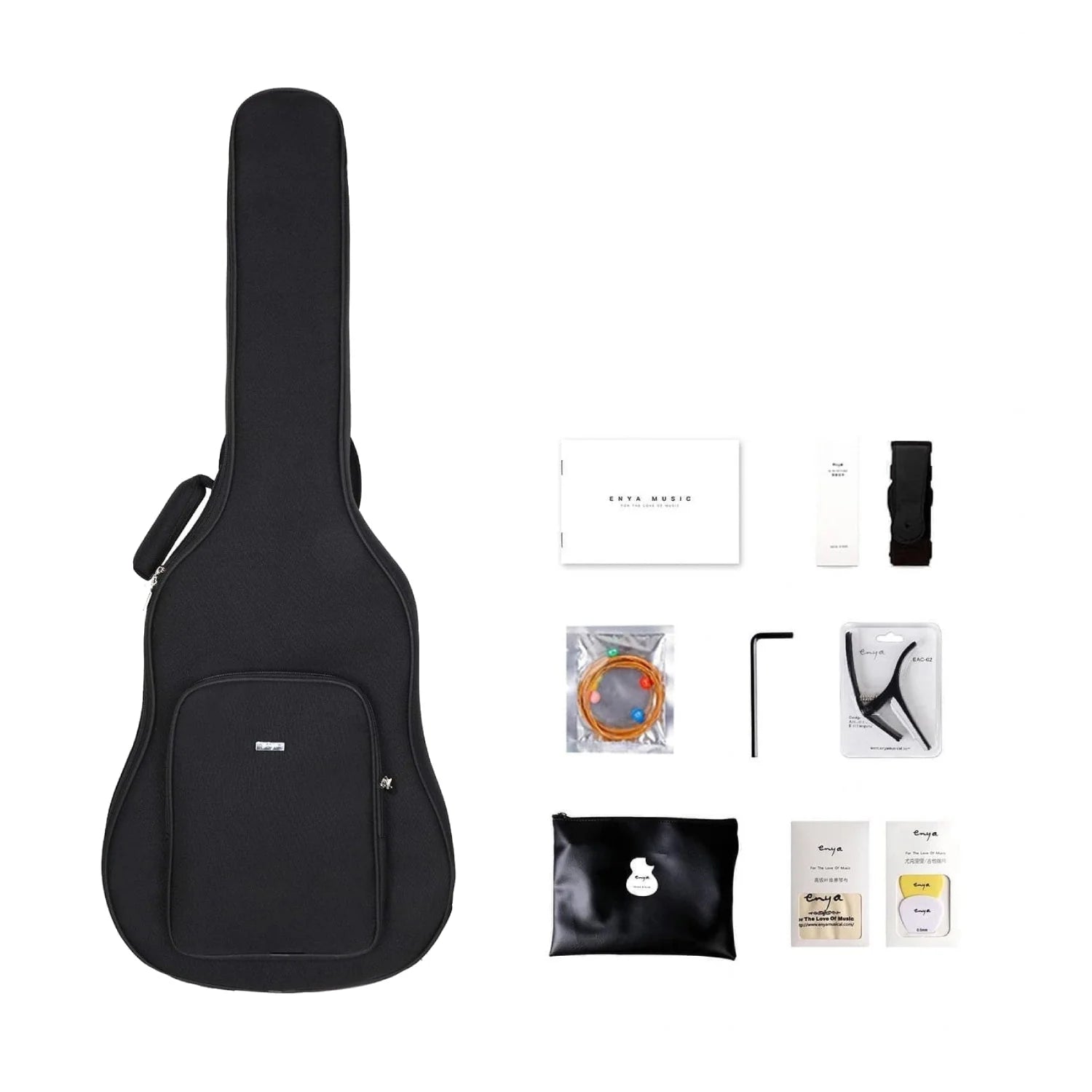 Đàn Guitar Acoustic Enya EGA-X0, Black - Size 41"-Mai Nguyên Music