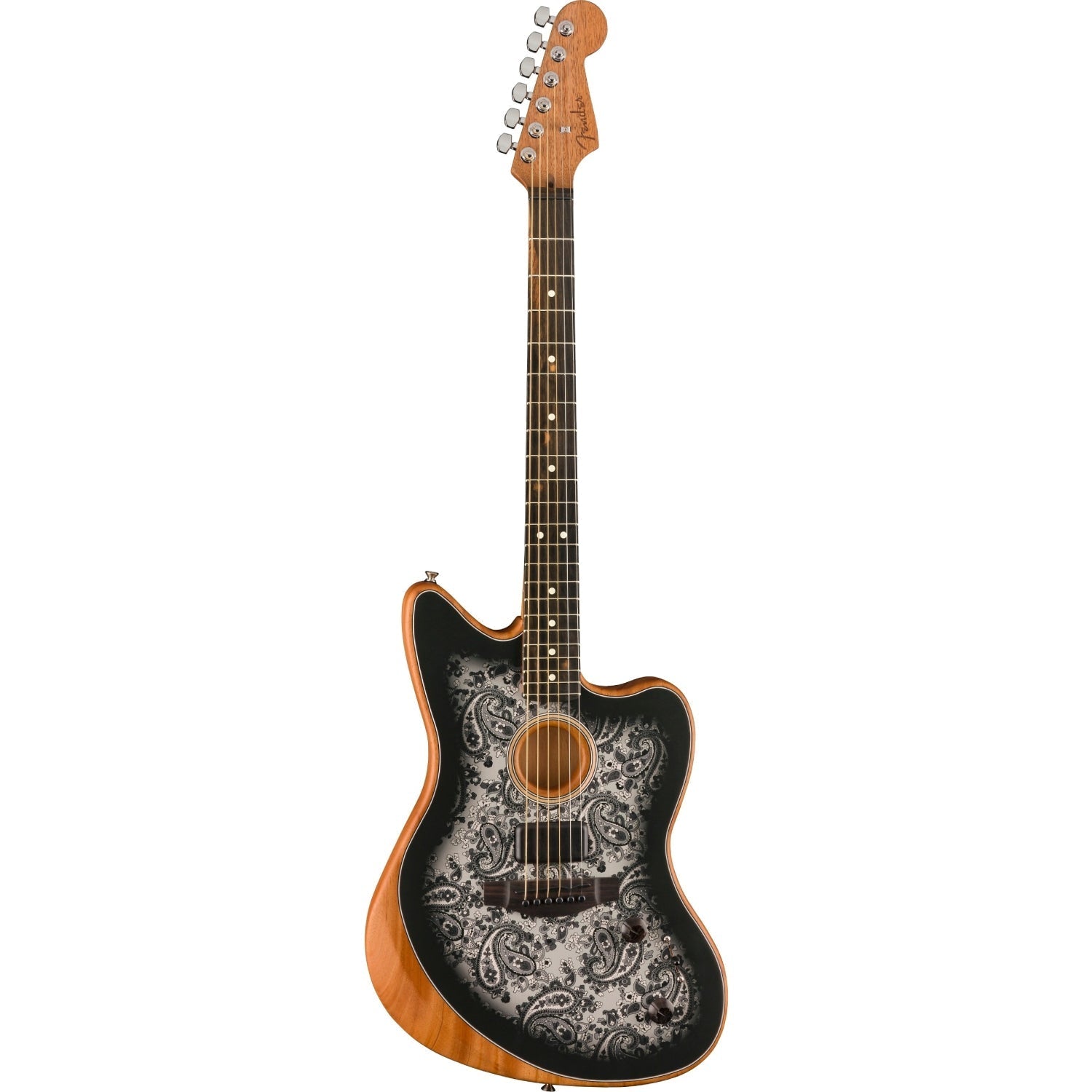 Đàn Guitar Acoustic Fender Limited Edition American Acoustasonic Jazzmaster, Black Paisley-Mai Nguyên Music