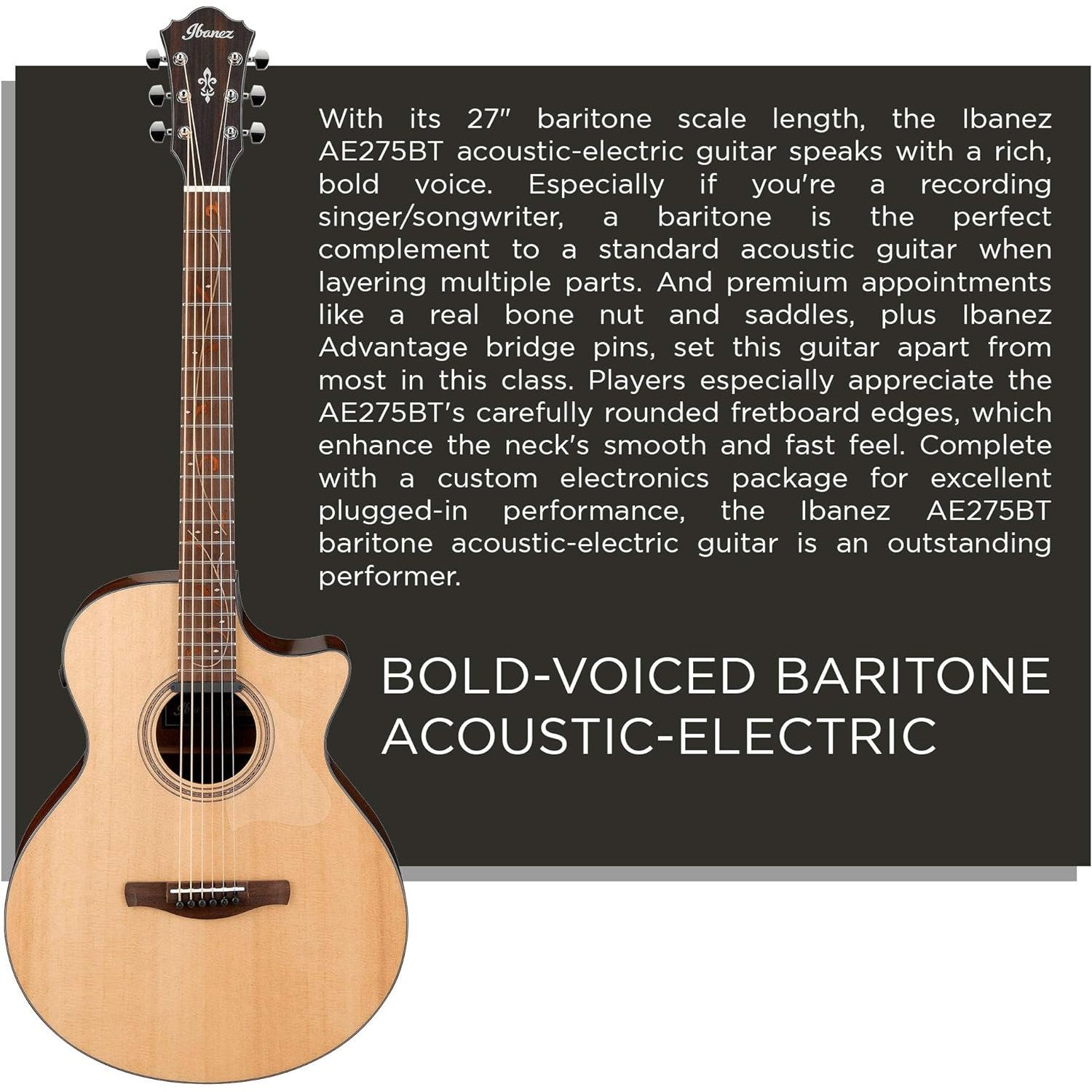 Đàn Guitar Acoustic Ibanez AE275BT-Mai Nguyên Music