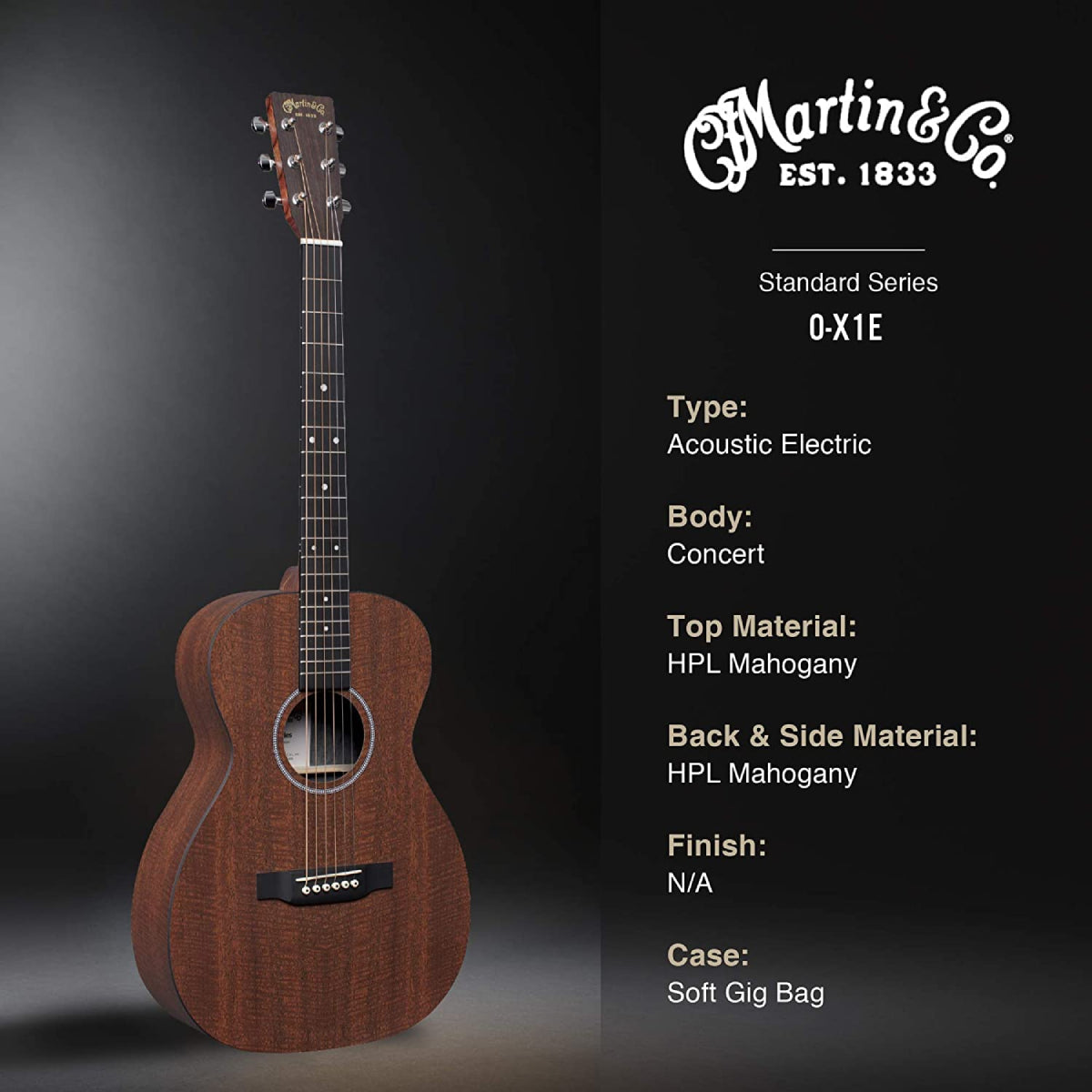 Đàn Guitar Acoustic Martin 0-X1E Mahogany X Series w/Bag-Mai Nguyên Music