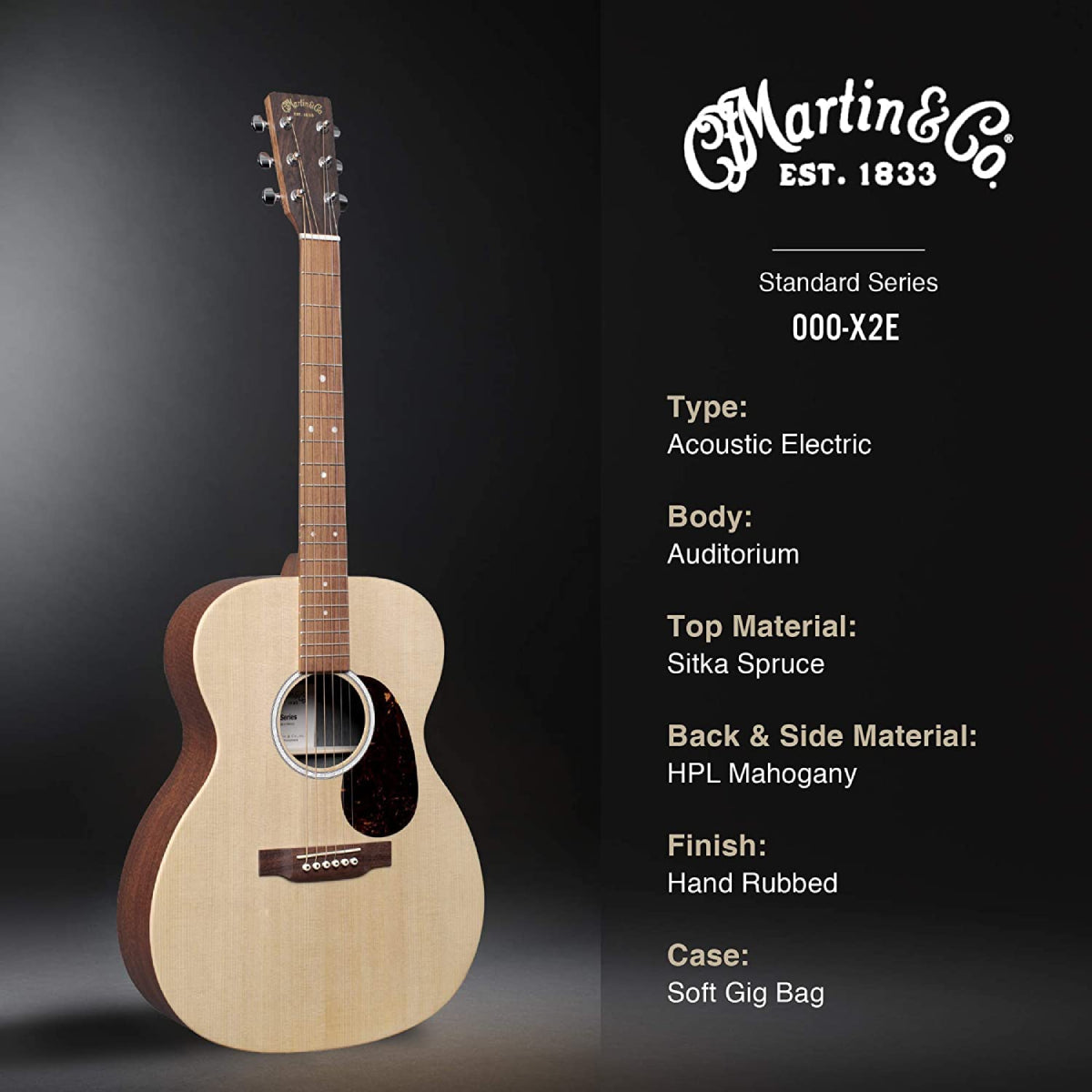 Đàn Guitar Acoustic Martin 000-X2E Sitka Spruce X Series w/Bag-Mai Nguyên Music