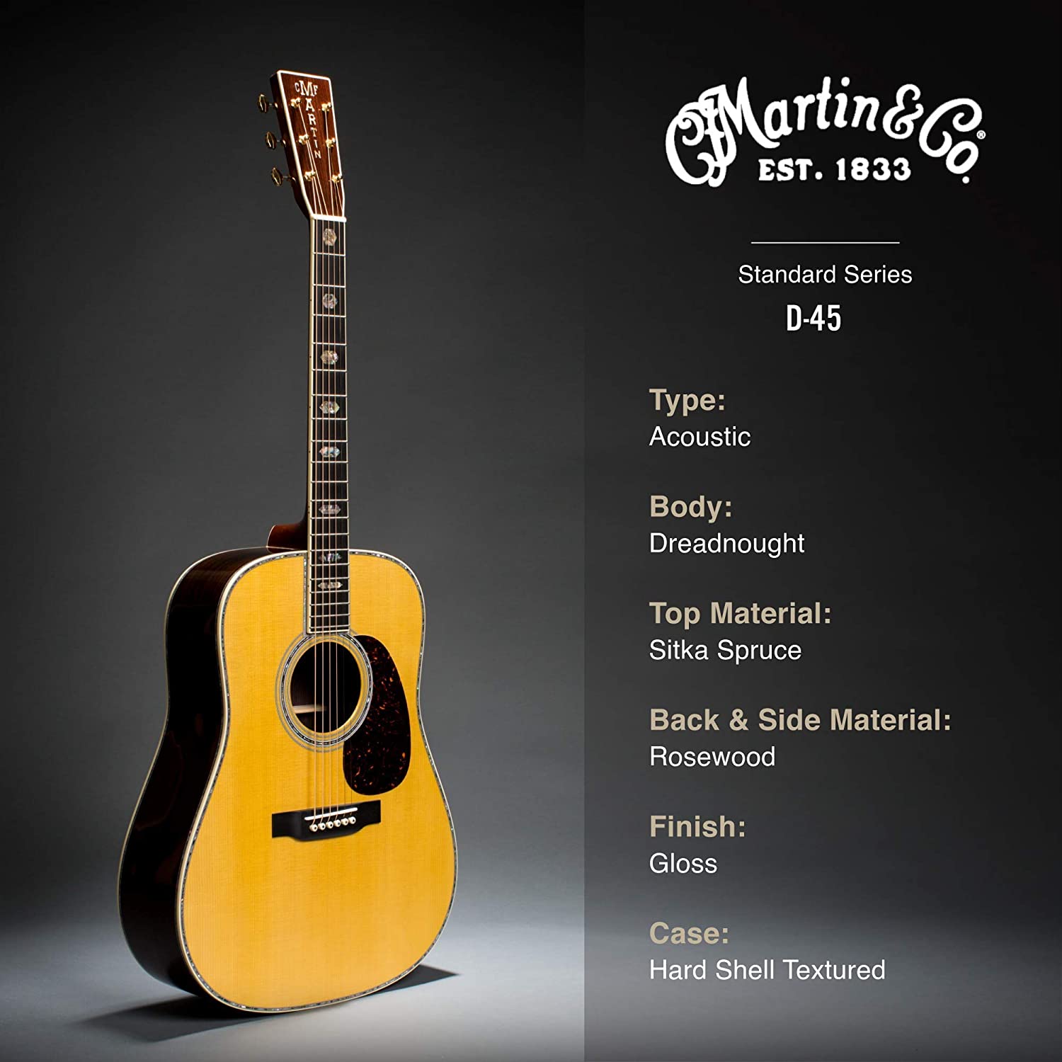 Đàn Guitar Acoustic Martin D-45 Standard Series w/Case-Mai Nguyên Music