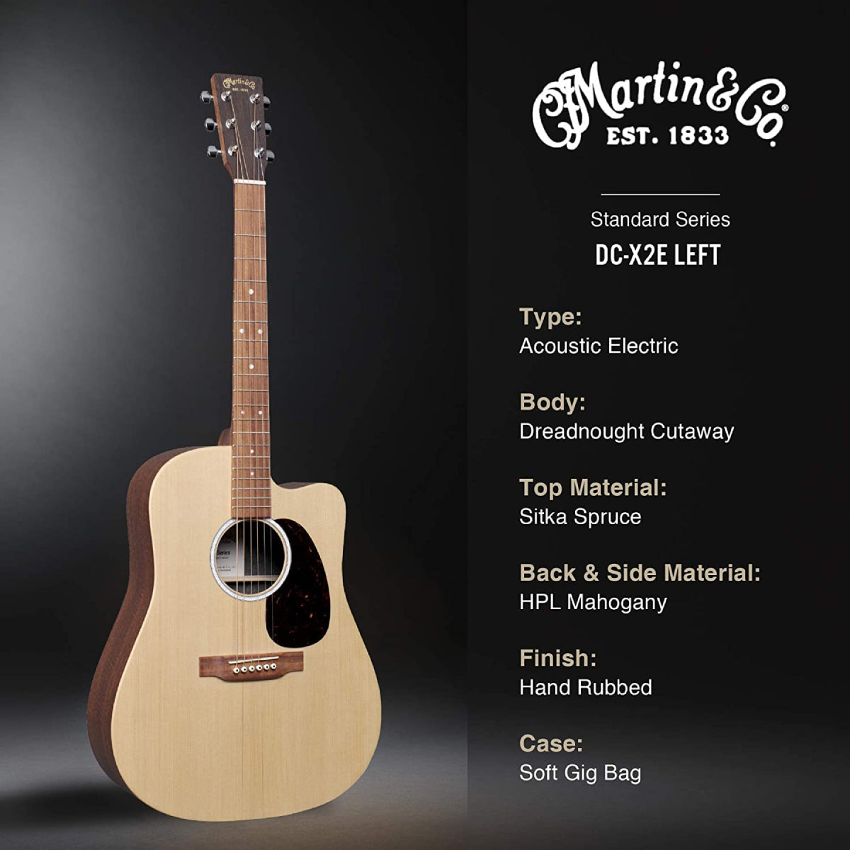 Đàn Guitar Acoustic Martin DC-X2E Mahogany X Series w/Bag-Mai Nguyên Music