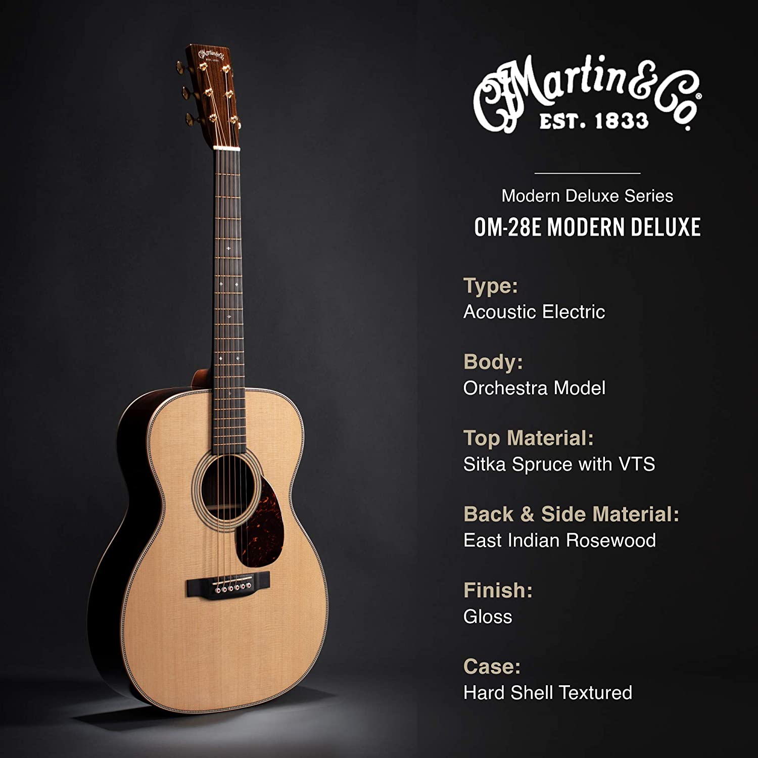 Đàn Guitar Acoustic Martin OM-28E Modern Deluxe Series w/Case-Mai Nguyên Music