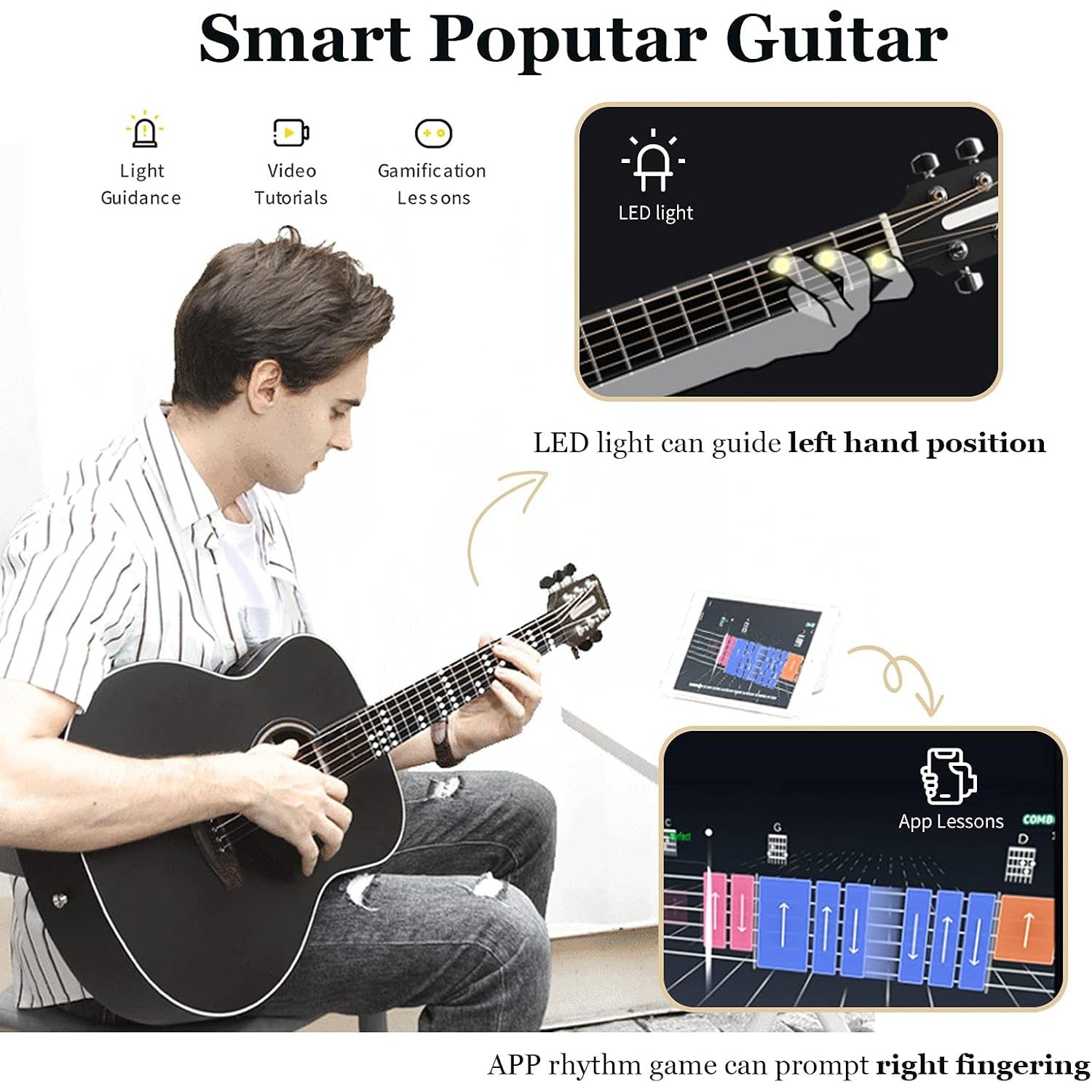 Đàn Guitar Acoustic Poputar T2 Smart-Mai Nguyên Music