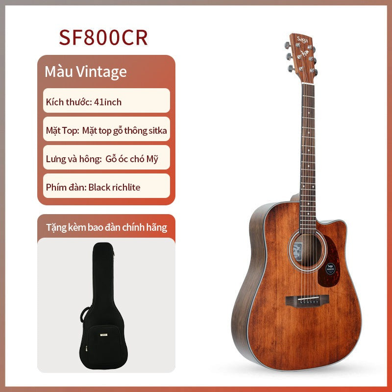Đàn Guitar Acoustic Saga SF800C-Mai Nguyên Music