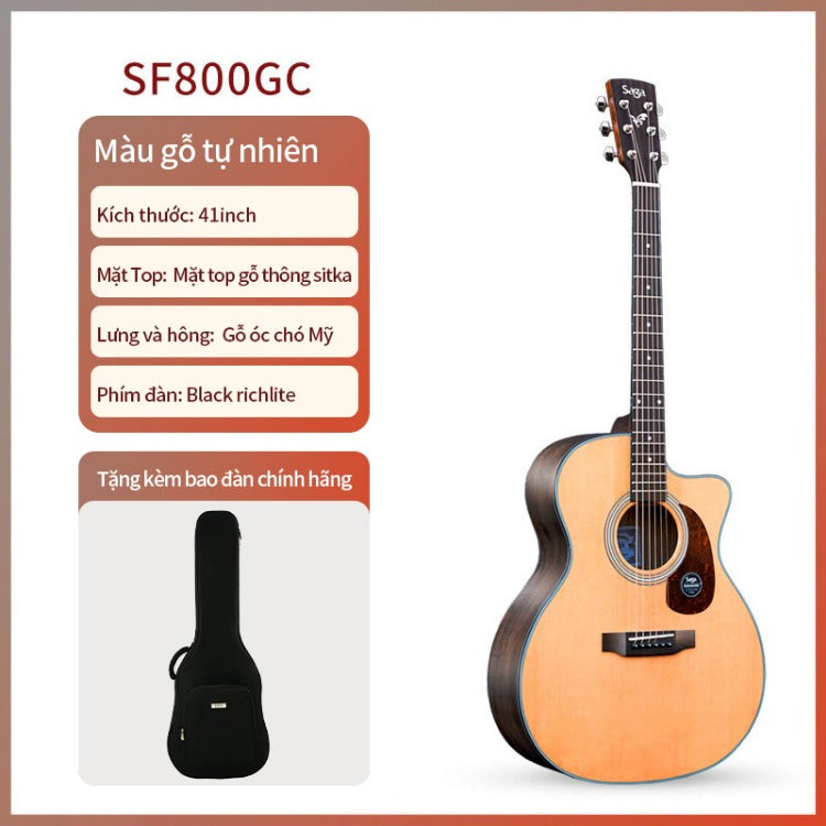 Đàn Guitar Acoustic Saga SF800GC-Mai Nguyên Music