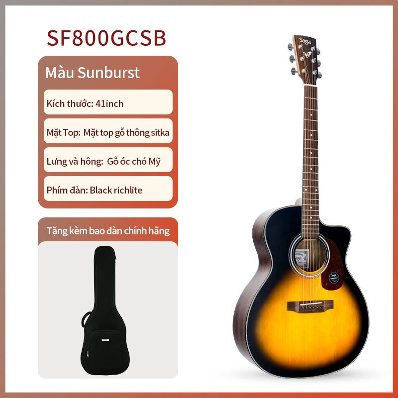 Đàn Guitar Acoustic Saga SF800GC-Mai Nguyên Music