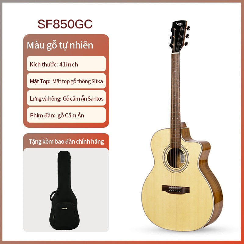 Đàn Guitar Acoustic Saga SF850GC-Mai Nguyên Music