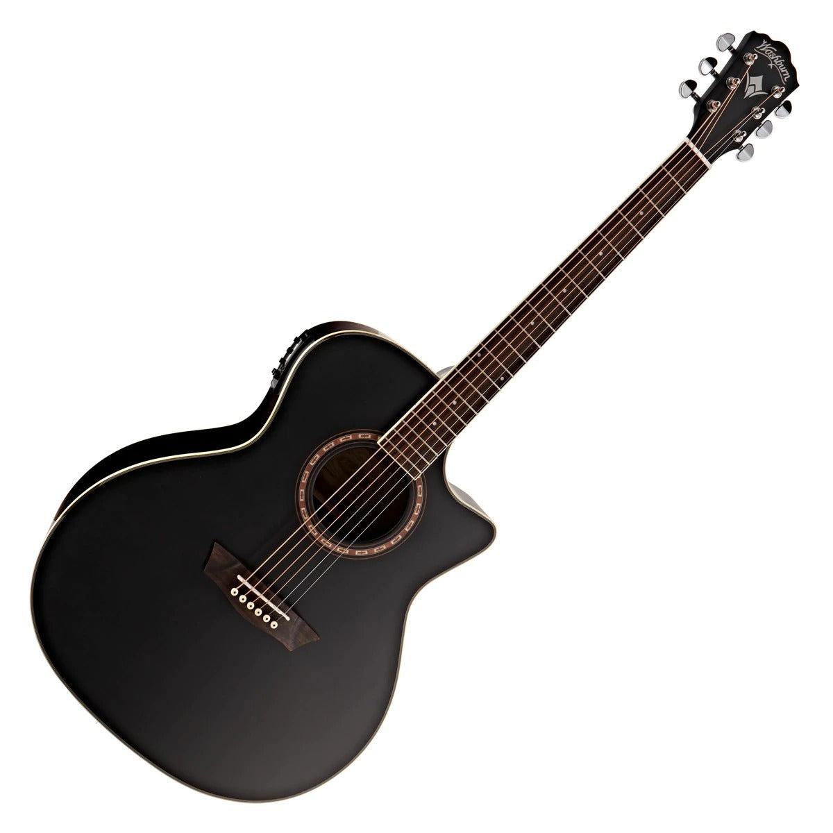 Đàn Guitar Acoustic Washburn Harvest G7SCE Acoustic, Matte Black-Mai Nguyên Music