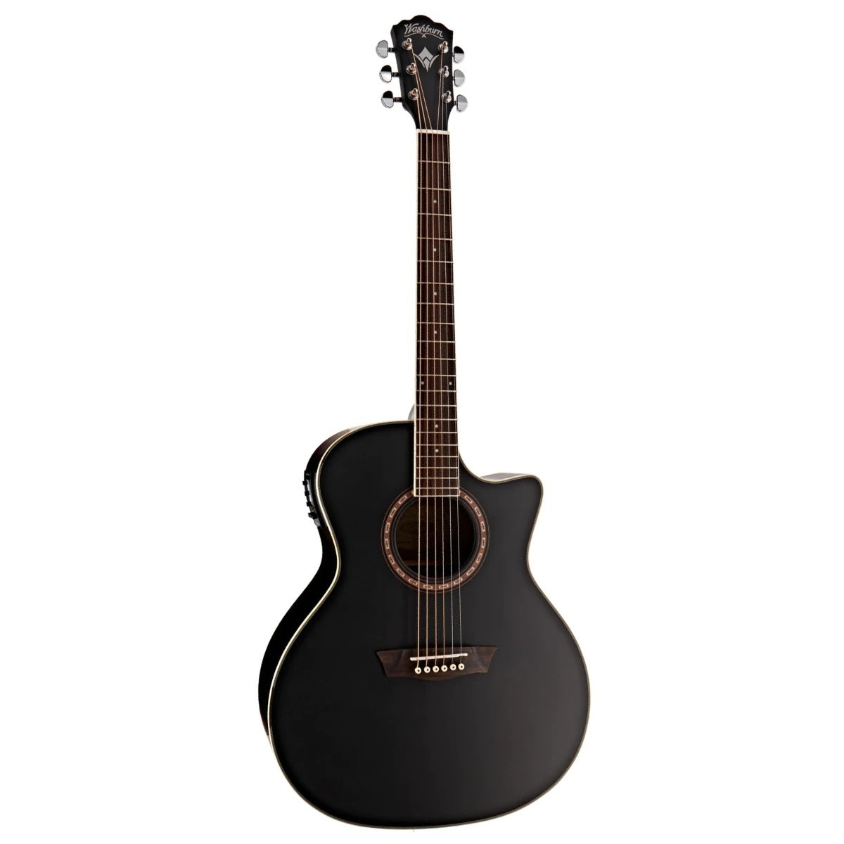 Đàn Guitar Acoustic Washburn Harvest G7SCE Acoustic, Matte Black-Mai Nguyên Music