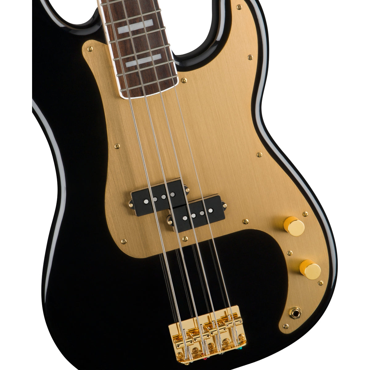 Đàn Guitar Bass 4-dây Squier 40th Anniversary Precision Bass Gold Edition, LRL FB, Black-Mai Nguyên Music