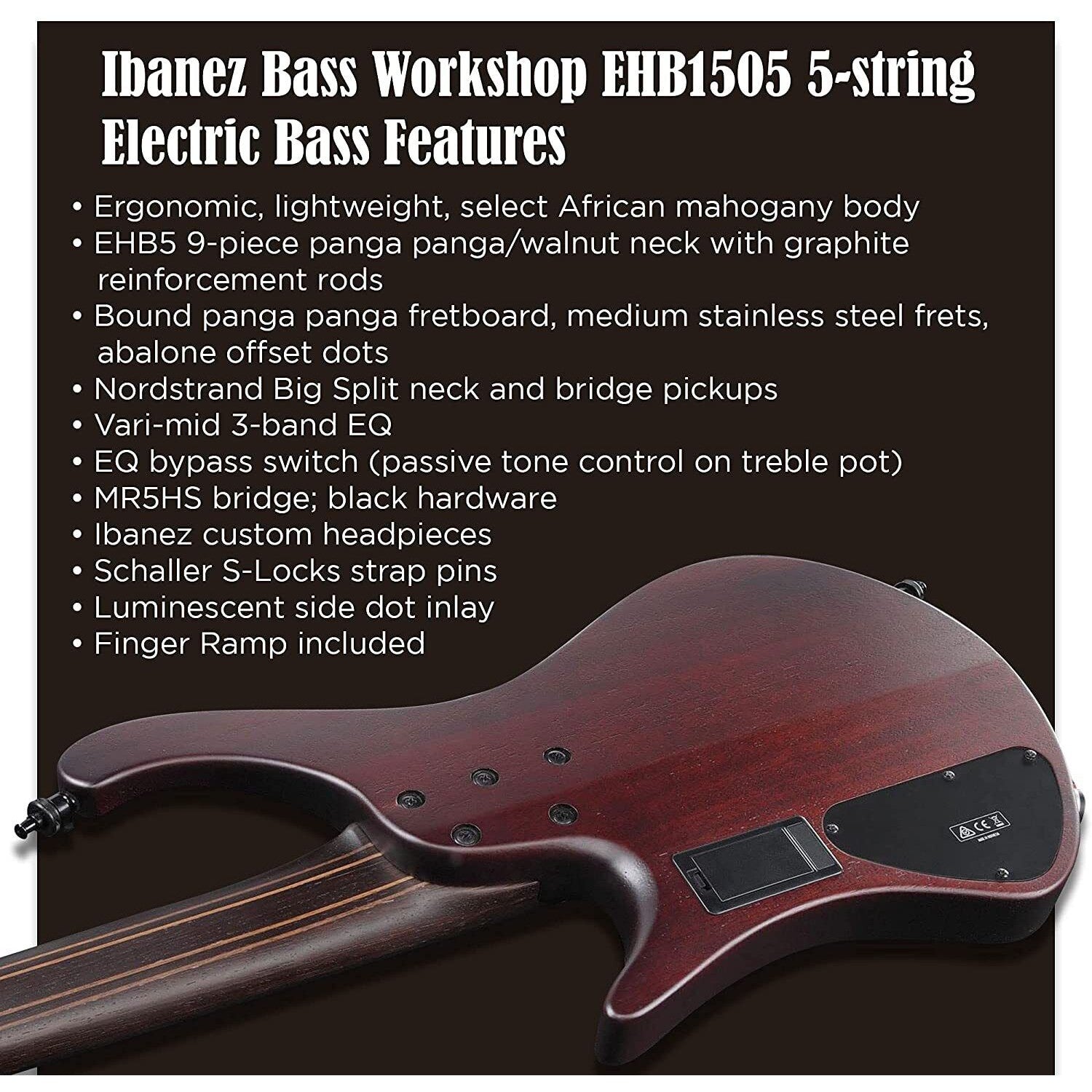 Đàn Guitar Bass 5-dây Ibanez Workshop EHB1505 w/Bag-Mai Nguyên Music