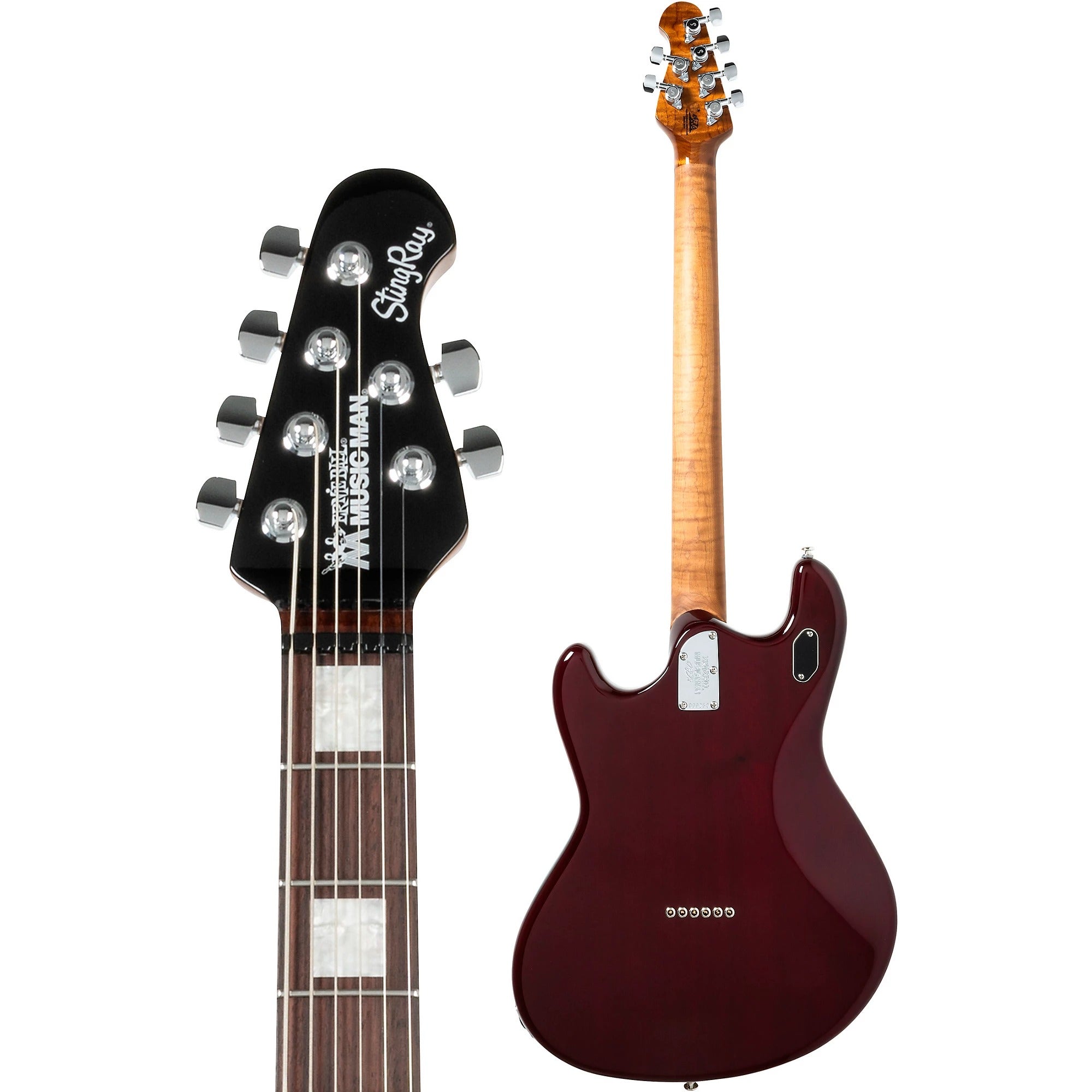 Đàn Guitar Điện Baritone Ernie Ball Music Man BFR Baritone StingRay - Trans Oxblood-Mai Nguyên Music
