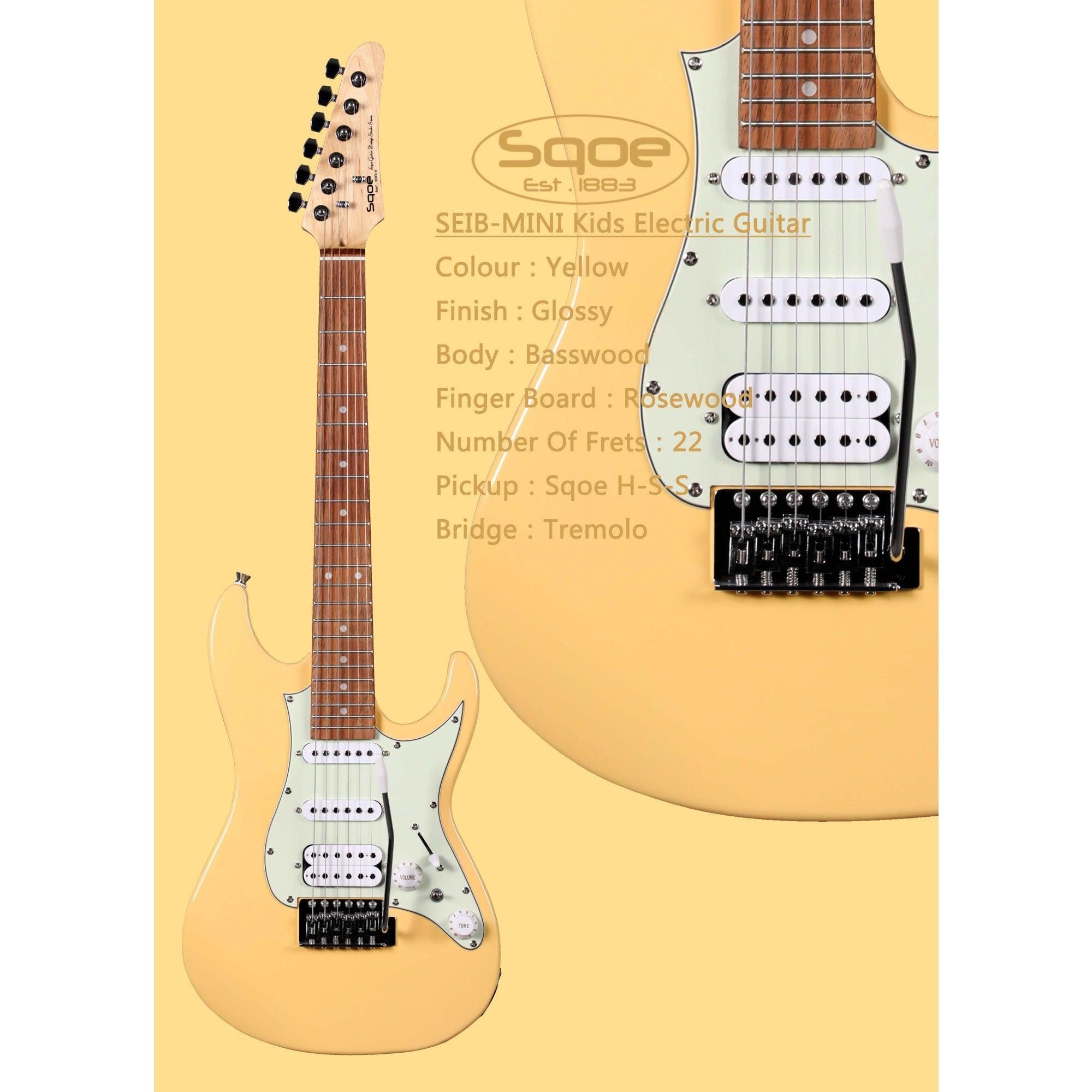 Đàn Guitar Điện Sqoe SEIB-Mini (Kids)-Mai Nguyên Music