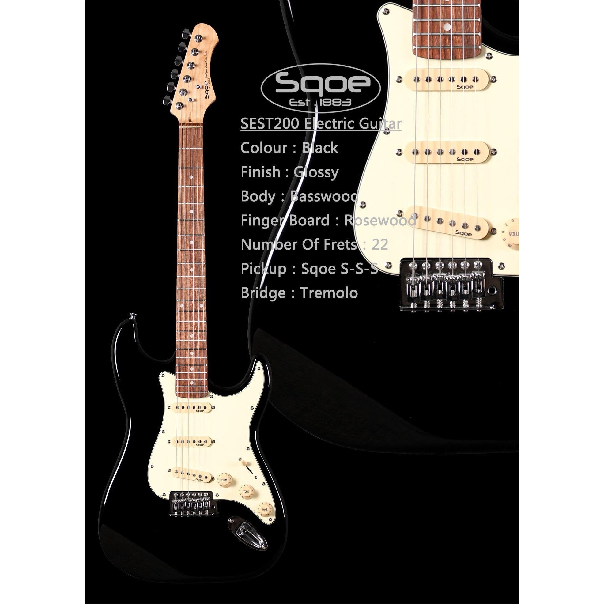 Đàn Guitar Điện Sqoe SEST200 Stratocaster-Mai Nguyên Music