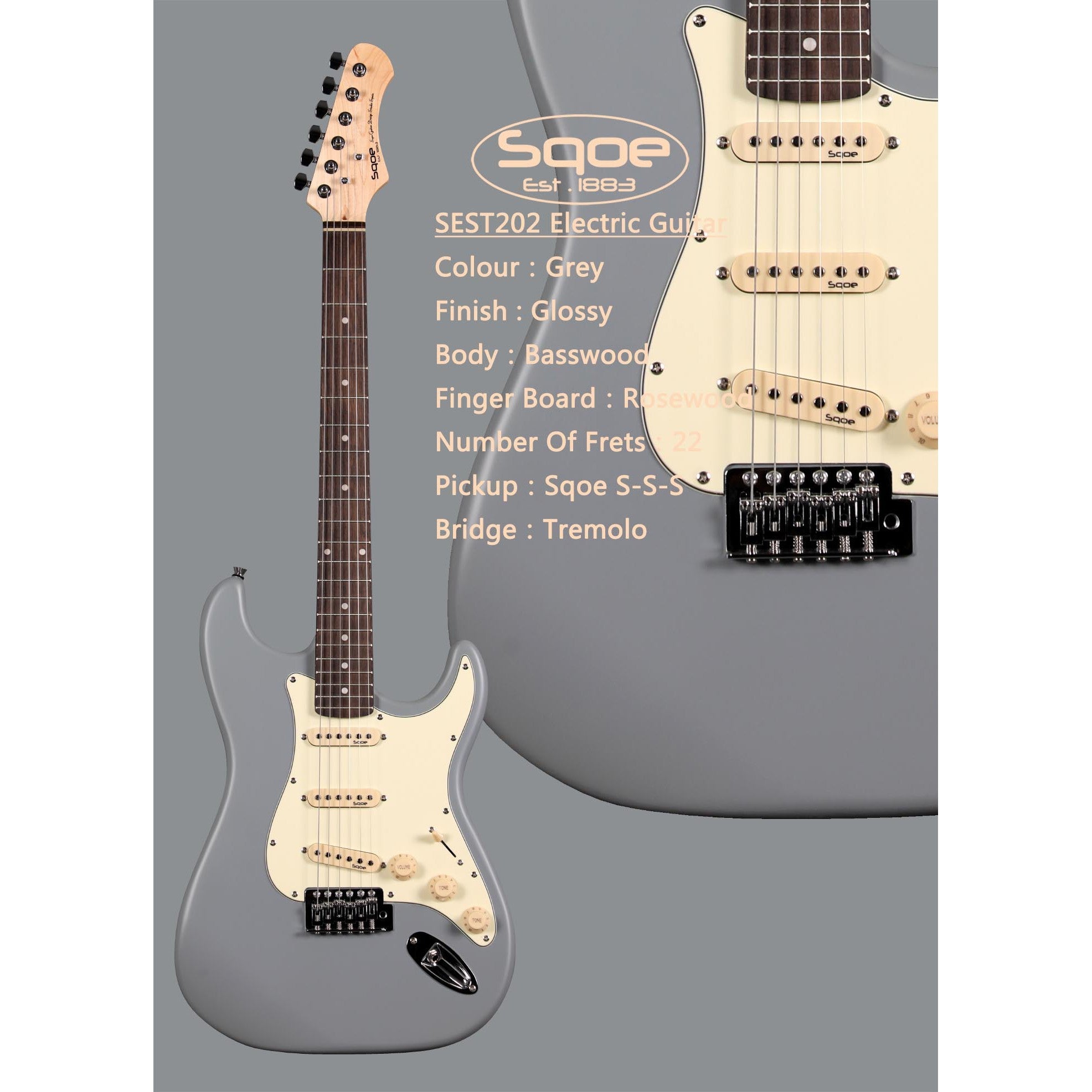 Đàn Guitar Điện Sqoe SEST202 Stratocaster-Mai Nguyên Music