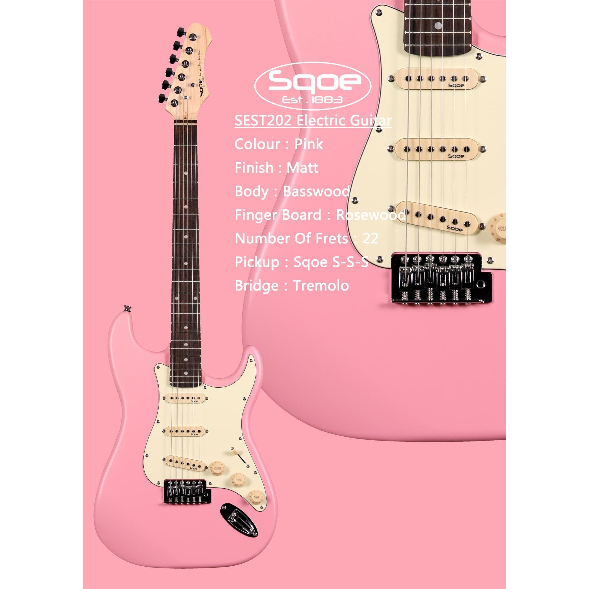 Đàn Guitar Điện Sqoe SEST202 Stratocaster-Mai Nguyên Music