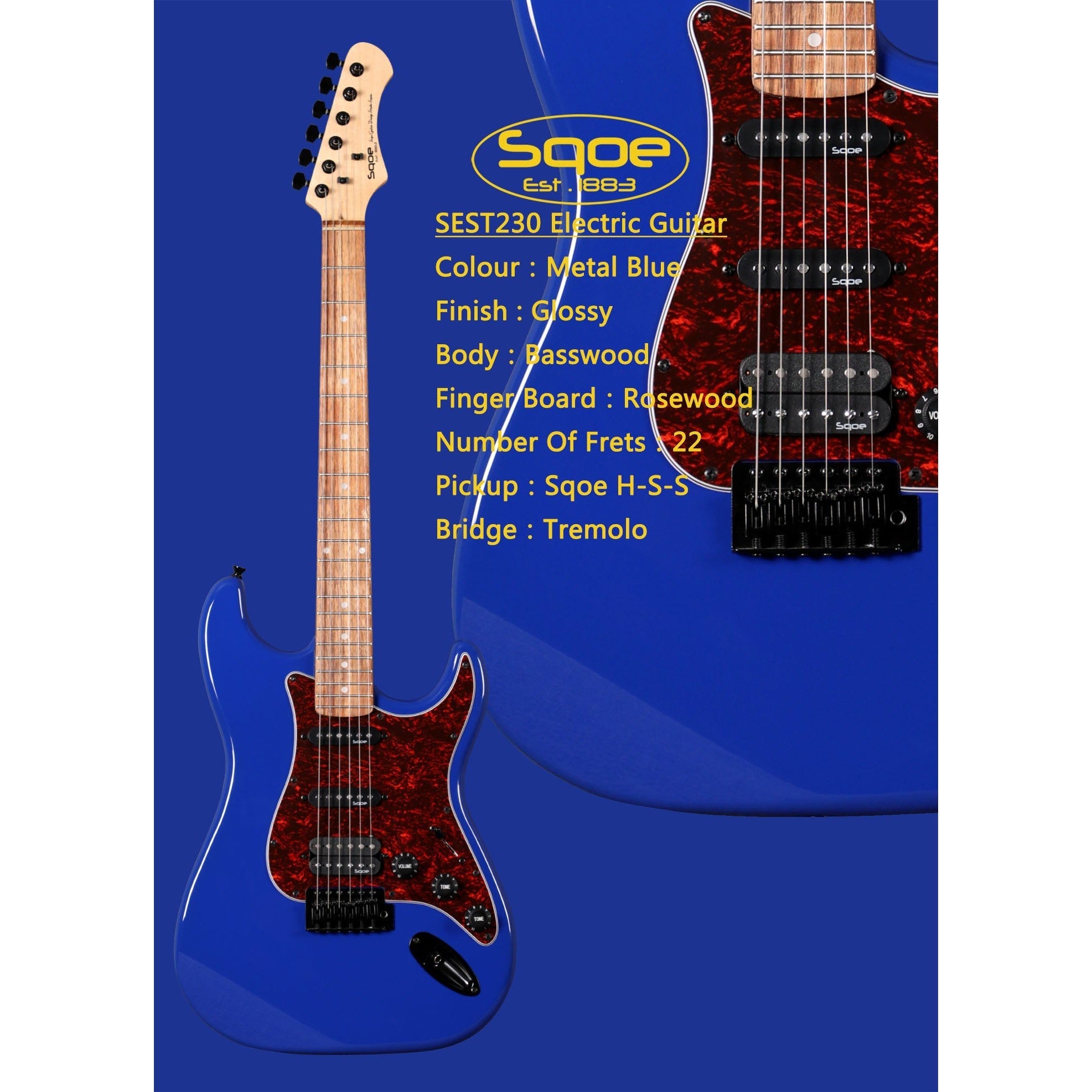 Đàn Guitar Điện Sqoe SEST230 Stratocaster-Mai Nguyên Music