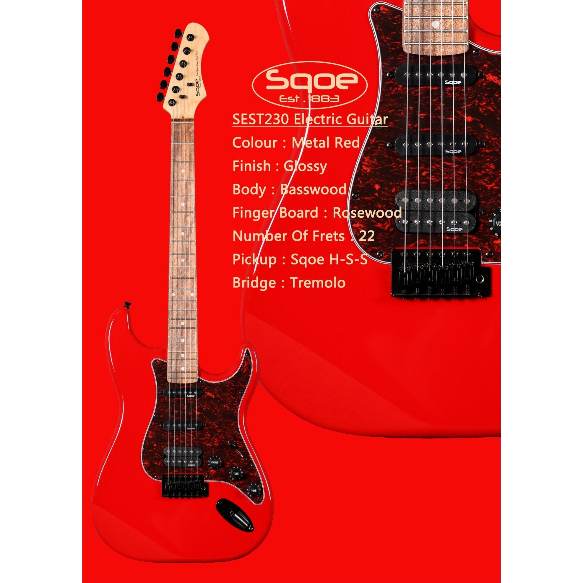 Đàn Guitar Điện Sqoe SEST230 Stratocaster-Mai Nguyên Music