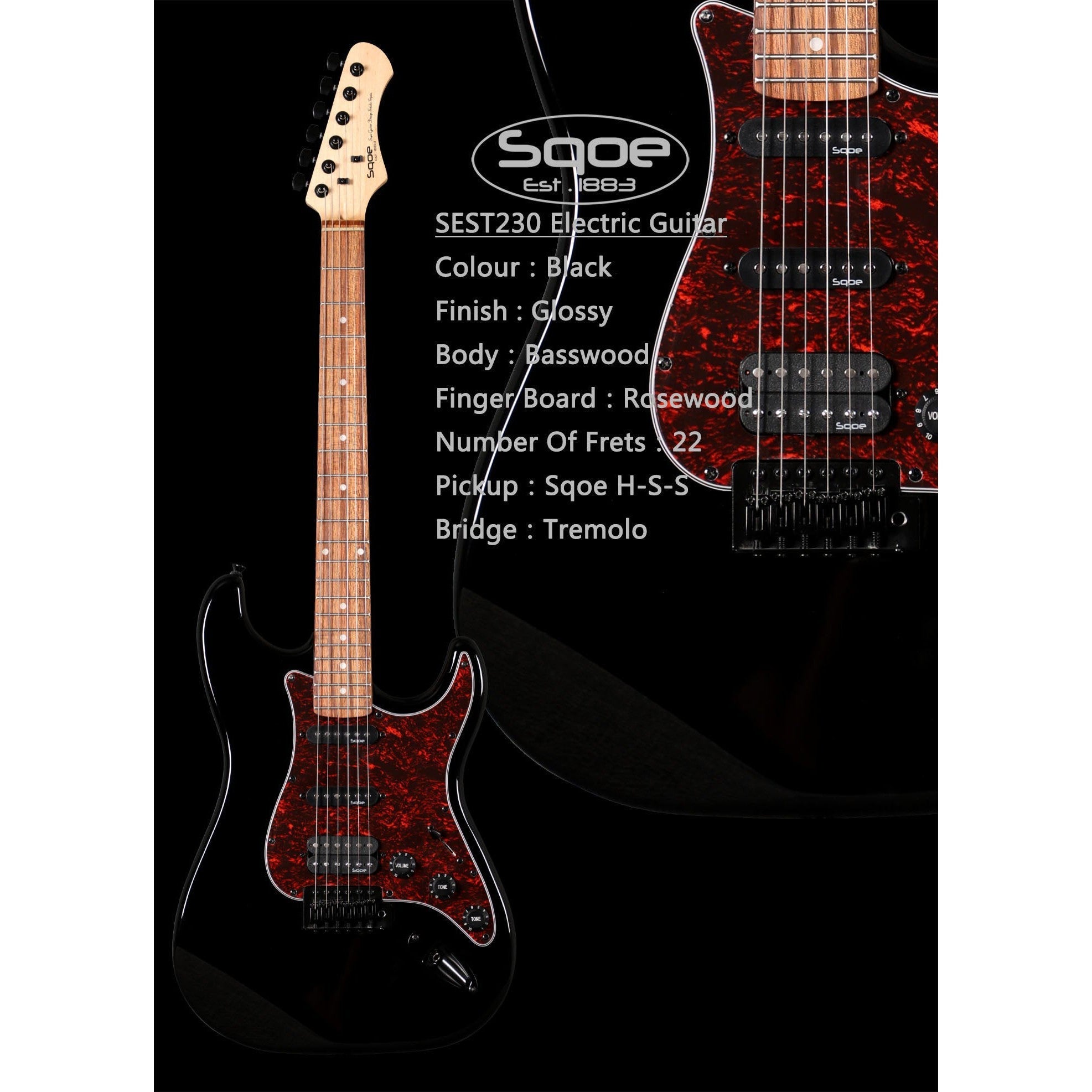 Đàn Guitar Điện Sqoe SEST230 Stratocaster-Mai Nguyên Music