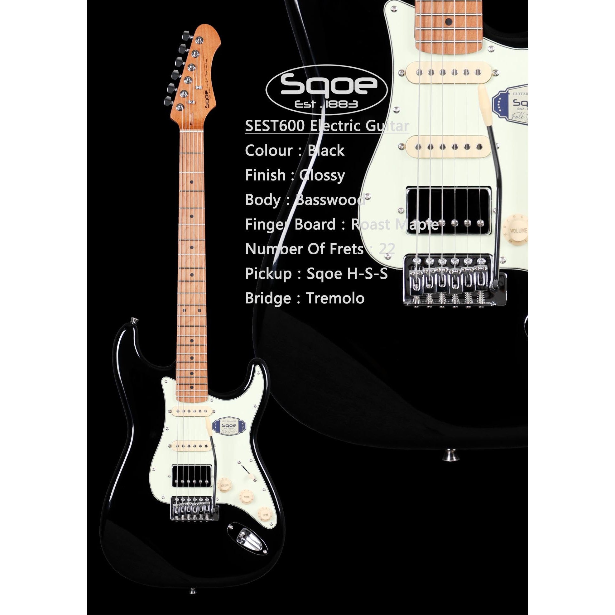 Đàn Guitar Điện Sqoe SEST600 Stratocaster-Mai Nguyên Music