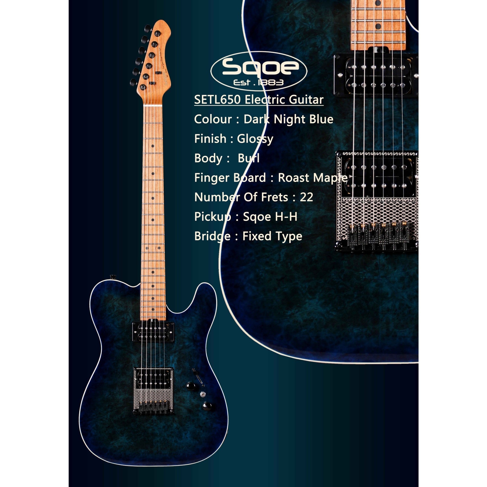 Đàn Guitar Điện Sqoe SETL650 Telecaster-Mai Nguyên Music