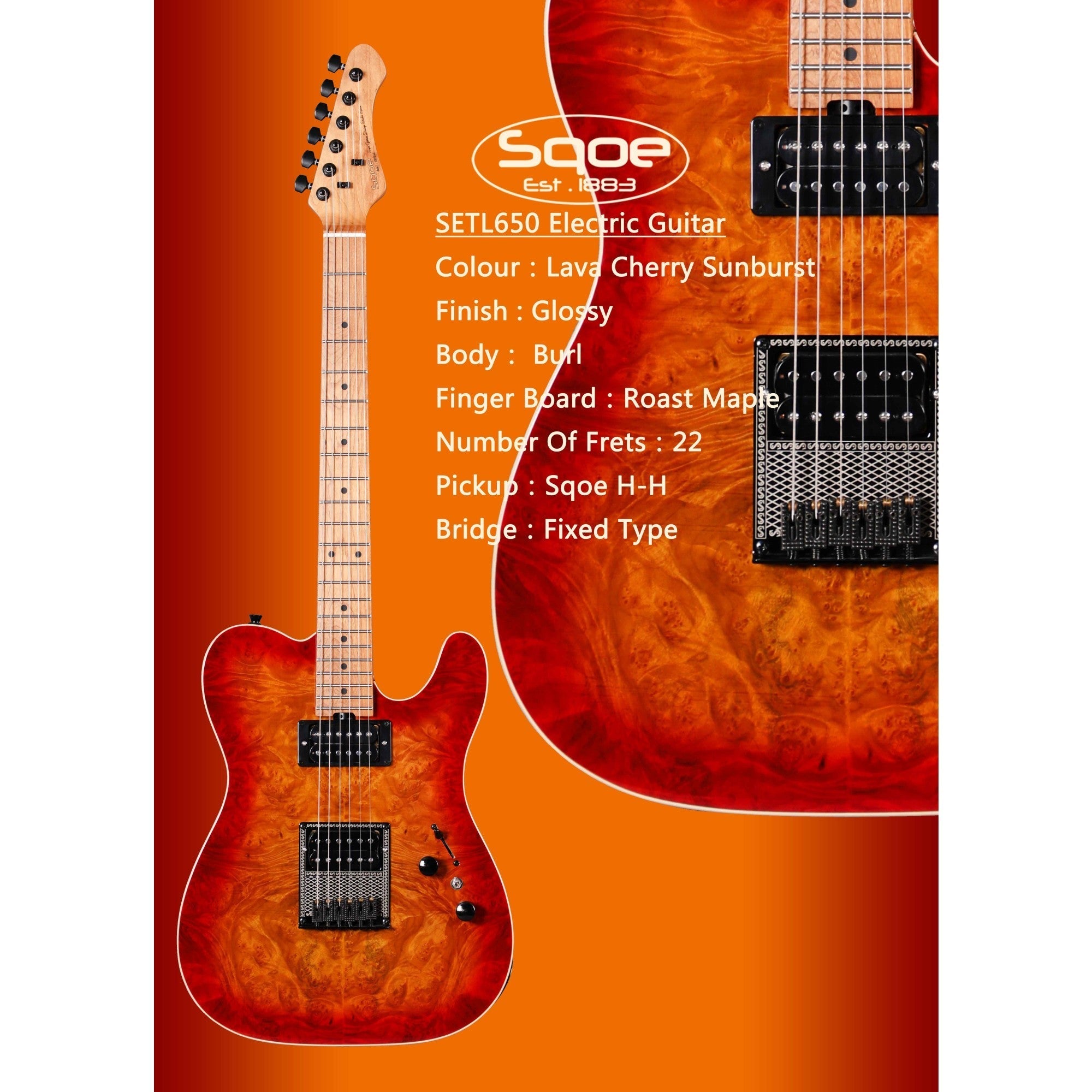 Đàn Guitar Điện Sqoe SETL650 Telecaster-Mai Nguyên Music