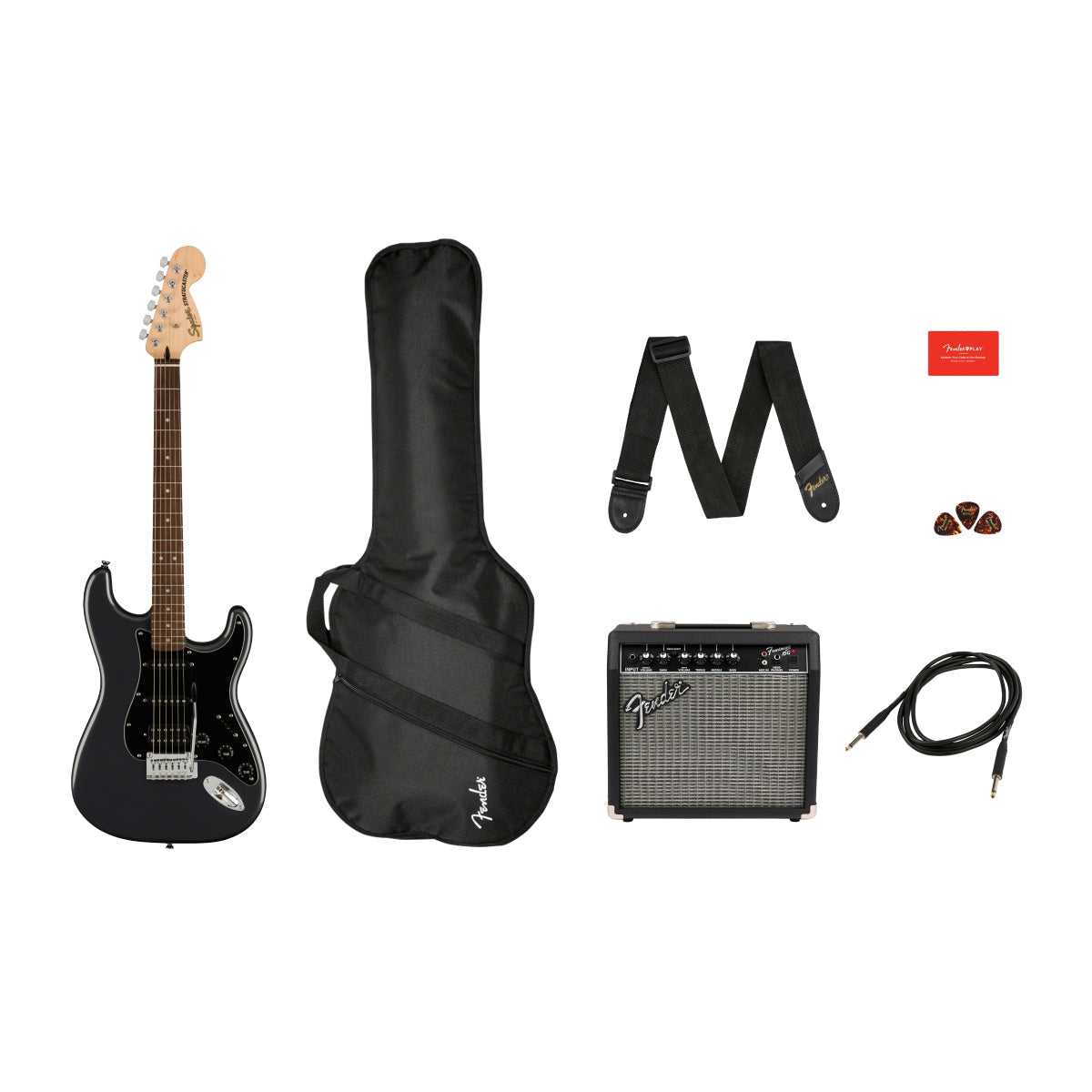 Đàn Guitar Điện Squier Affinity Series Stratocaster HSS Pack, Laurel Fingerboard, Charcoal Frost Metallic-Mai Nguyên Music