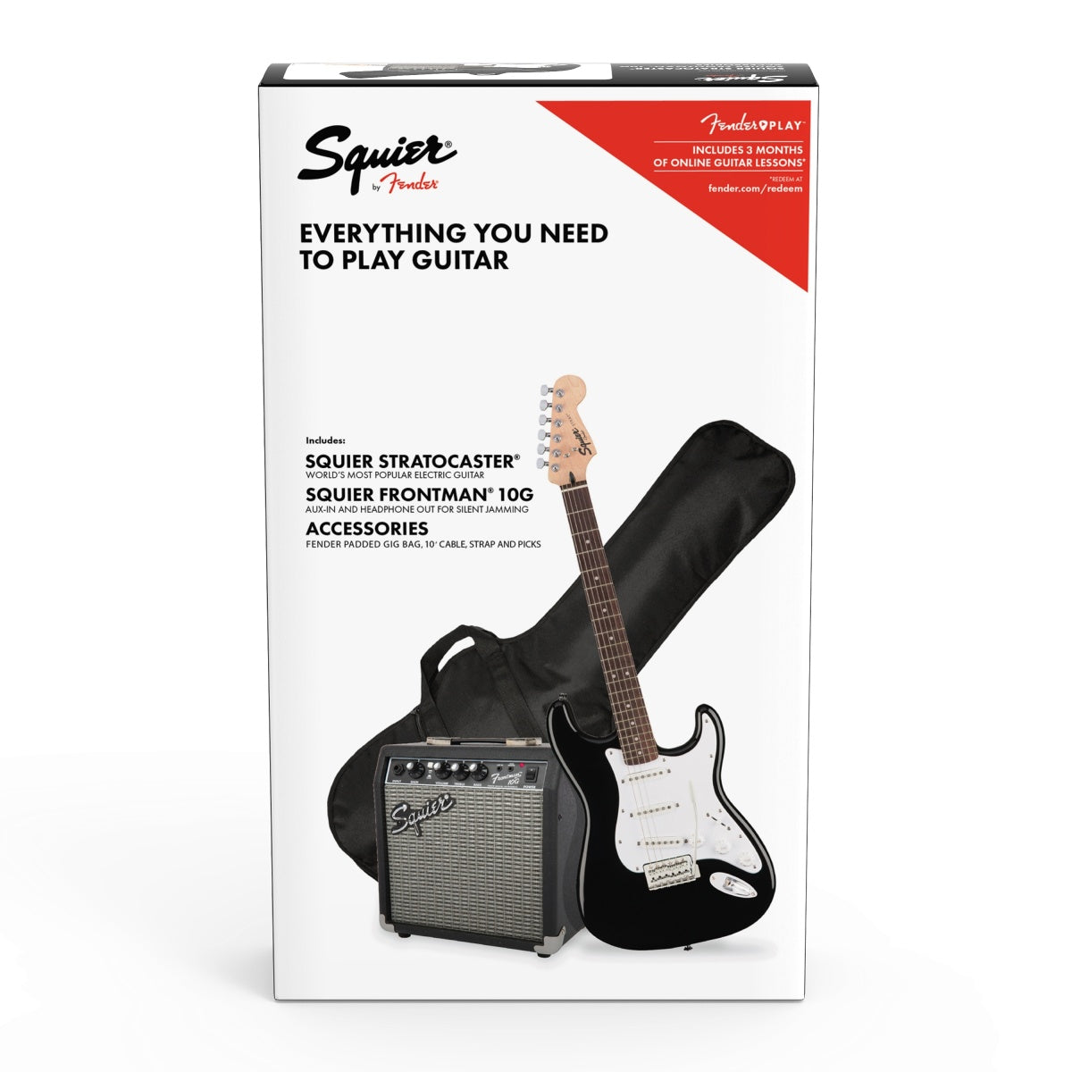 Đàn Guitar Điện Squier Stratocaster Pack, Laurel Fingerboard, Black-Mai Nguyên Music