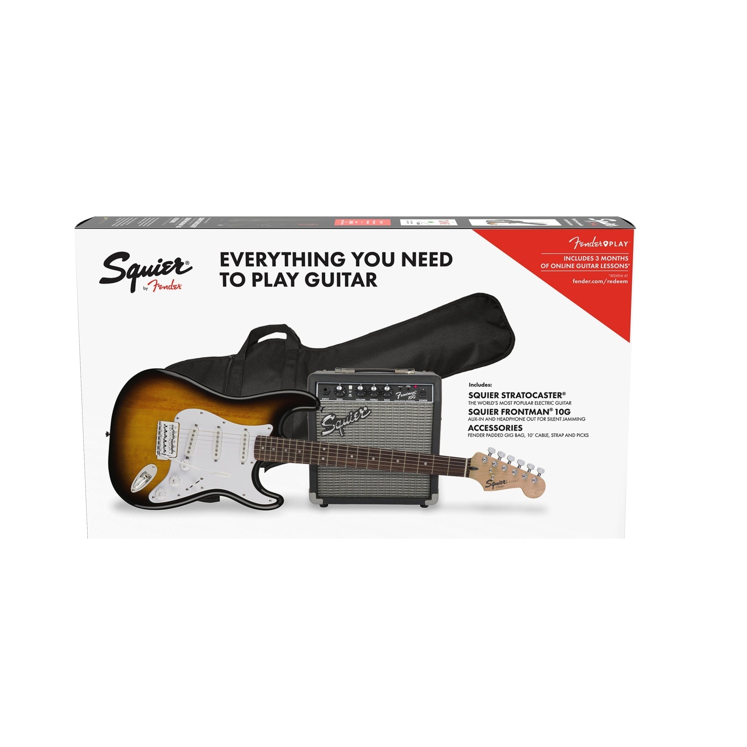Đàn Guitar Điện Squier Stratocaster Pack, Laurel Fingerboard, Brown Sunburst-Mai Nguyên Music