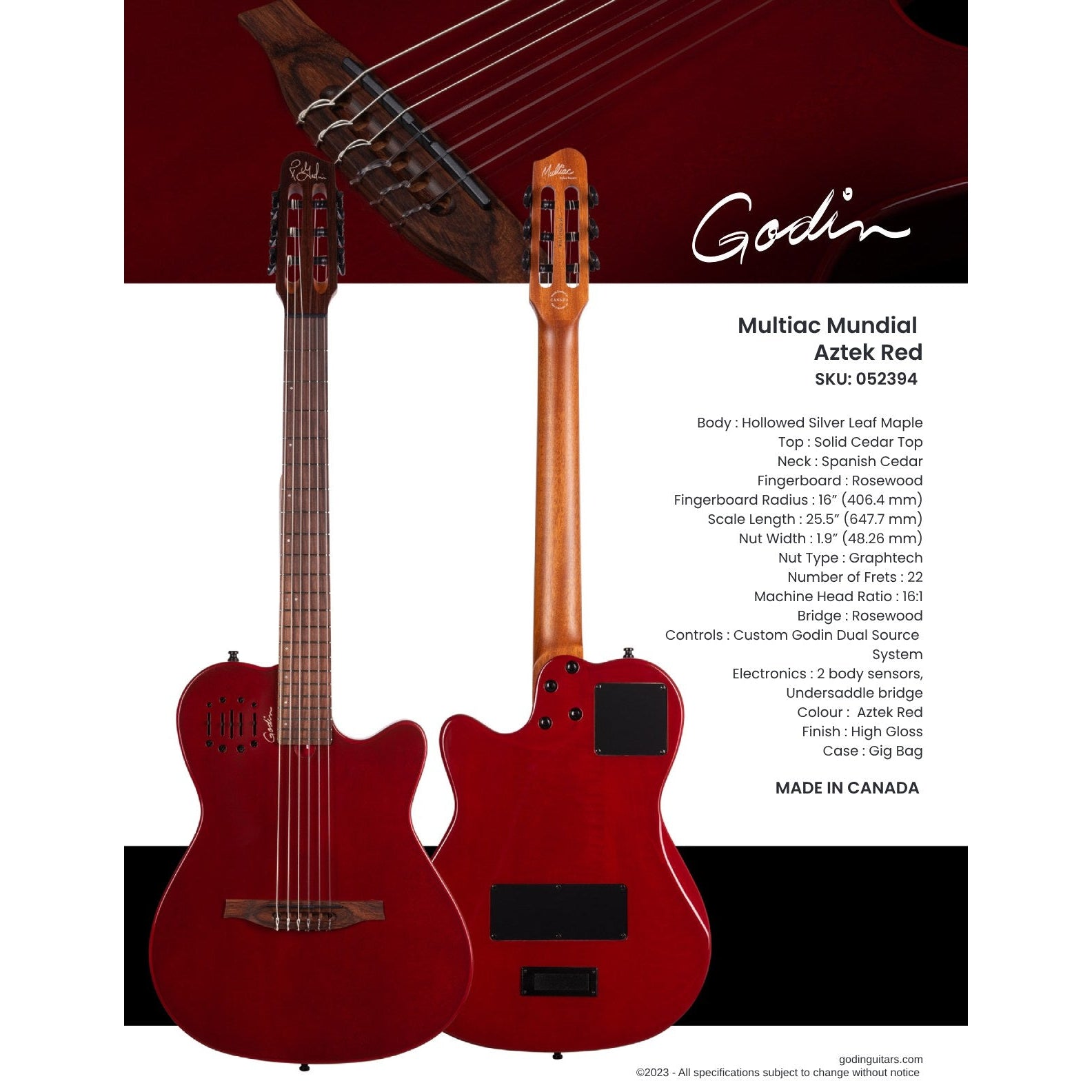 Đàn Guitar Silent Classic Godin Multiac Mundial-Mai Nguyên Music