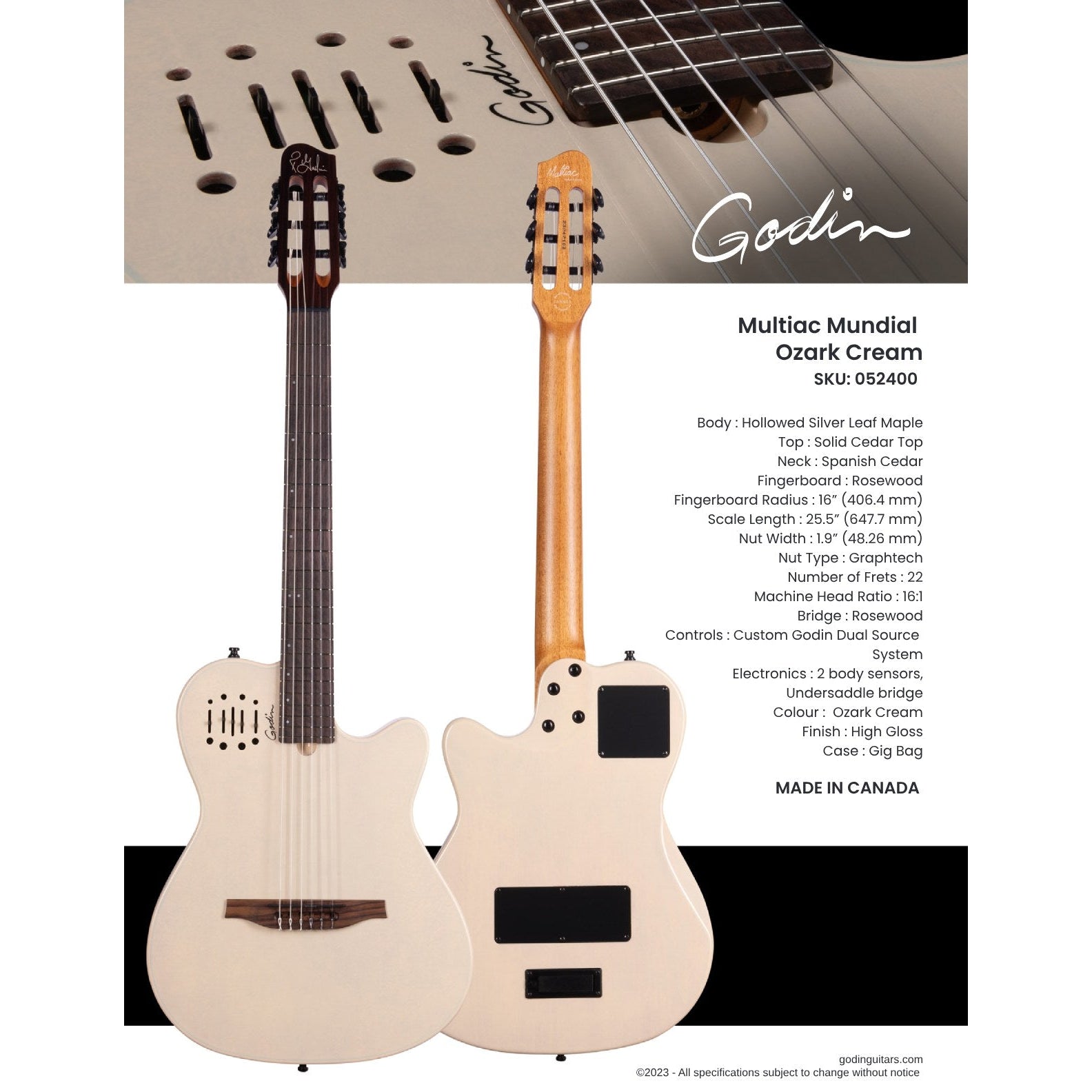 Đàn Guitar Silent Classic Godin Multiac Nylon Deluxe-Mai Nguyên Music