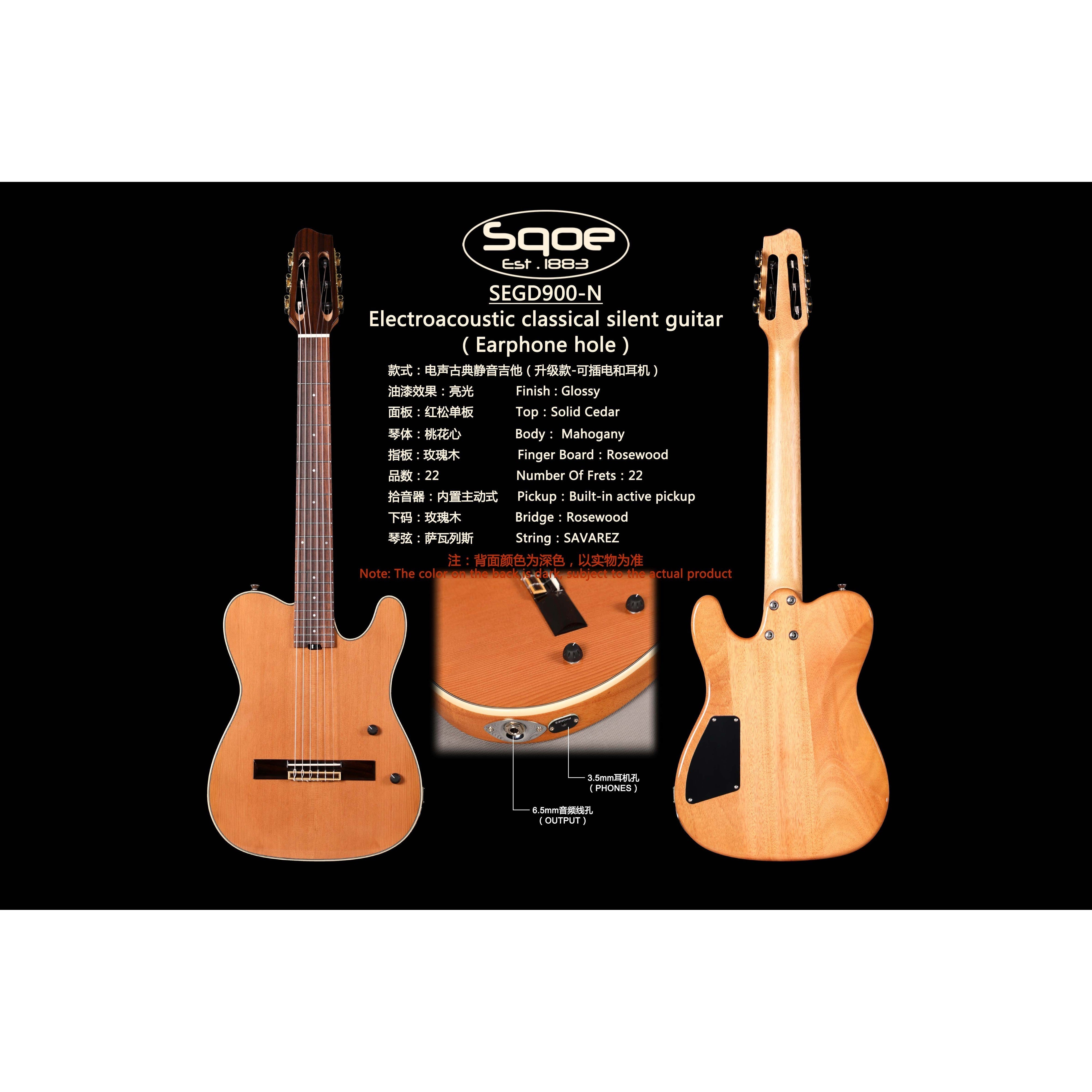 Đàn Guitar Silent Classic Sqoe SEGD900-Mai Nguyên Music