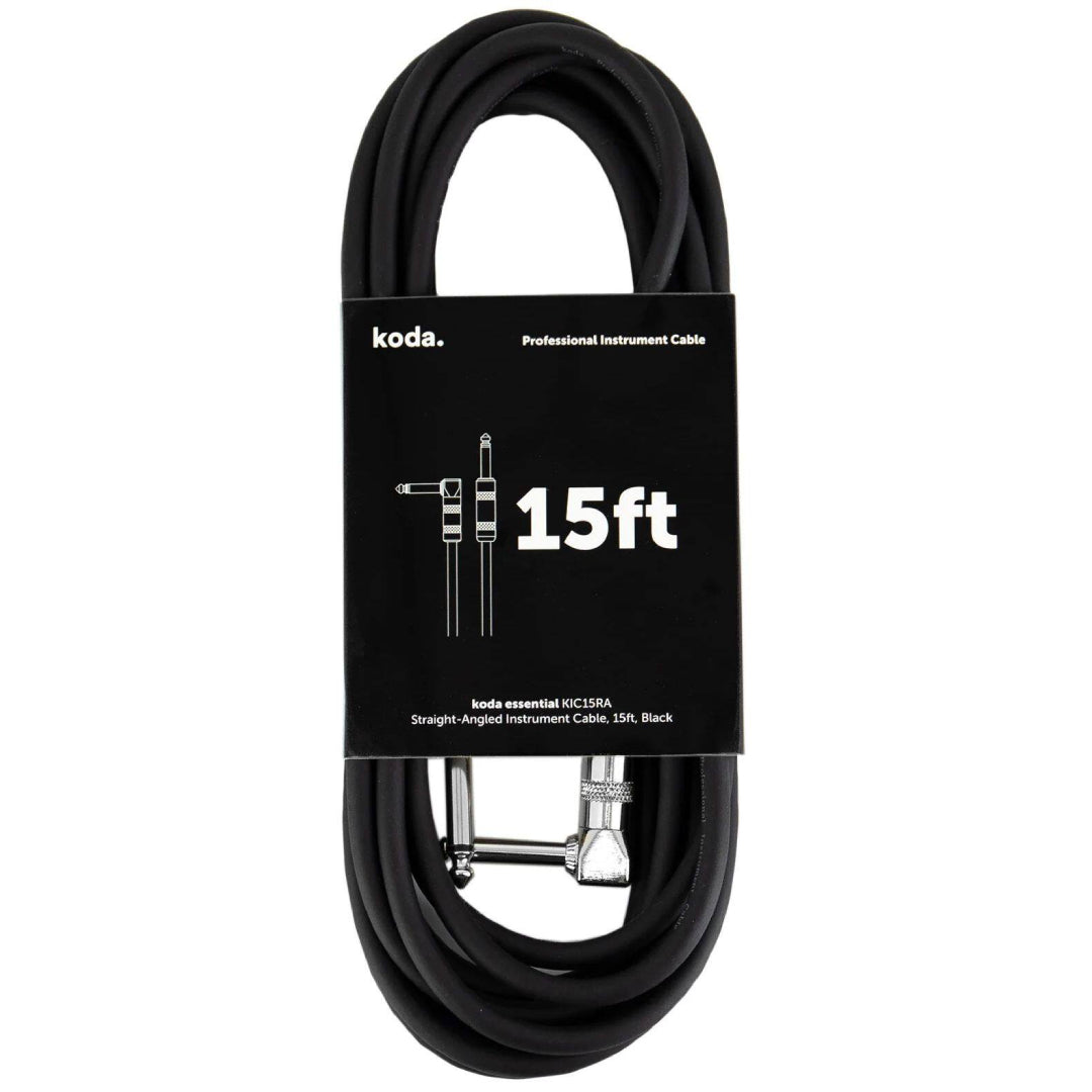 Dây Cáp Kết Nối Koda Essential KIC15RA Straight-Angled Instrument, 15ft, Black-Mai Nguyên Music