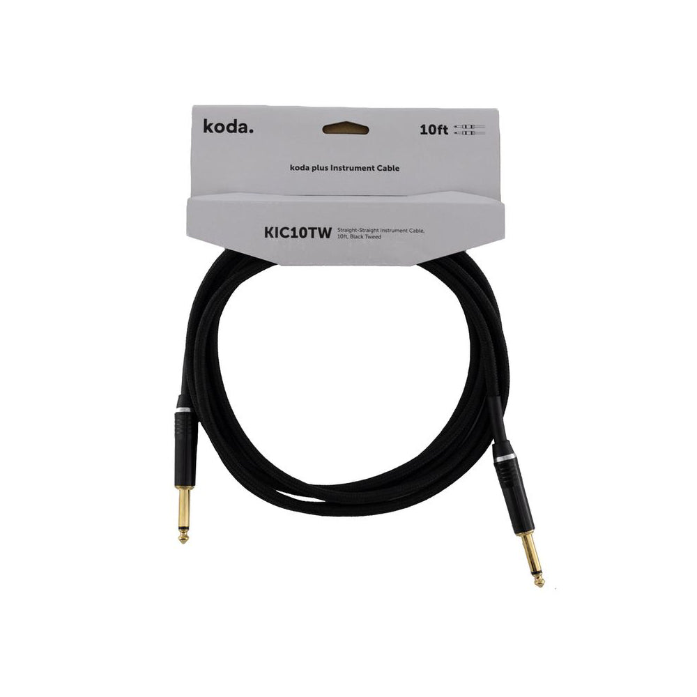 Dây Cáp Kết Nối Koda Plus KIC10TW Straight-Straight Instrument, 10ft, Black Tweed-Mai Nguyên Music